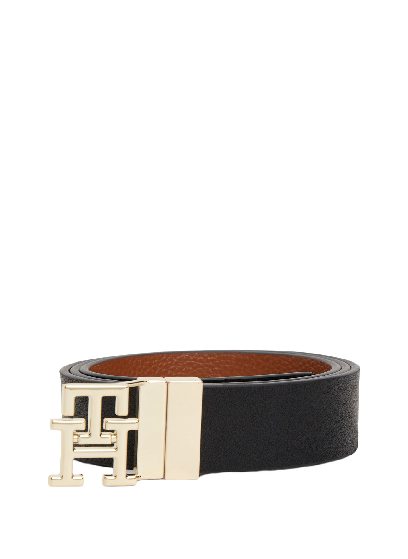 Ceinture reversible à boucle dorée en cuir TOMMY HILFIGER Noir