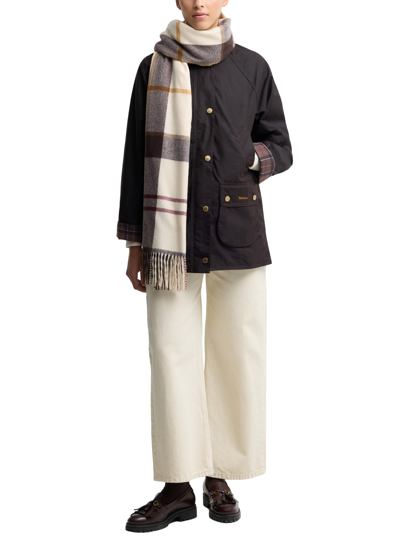 Checked Plaid Fringed Scarf BARBOUR Multicolour