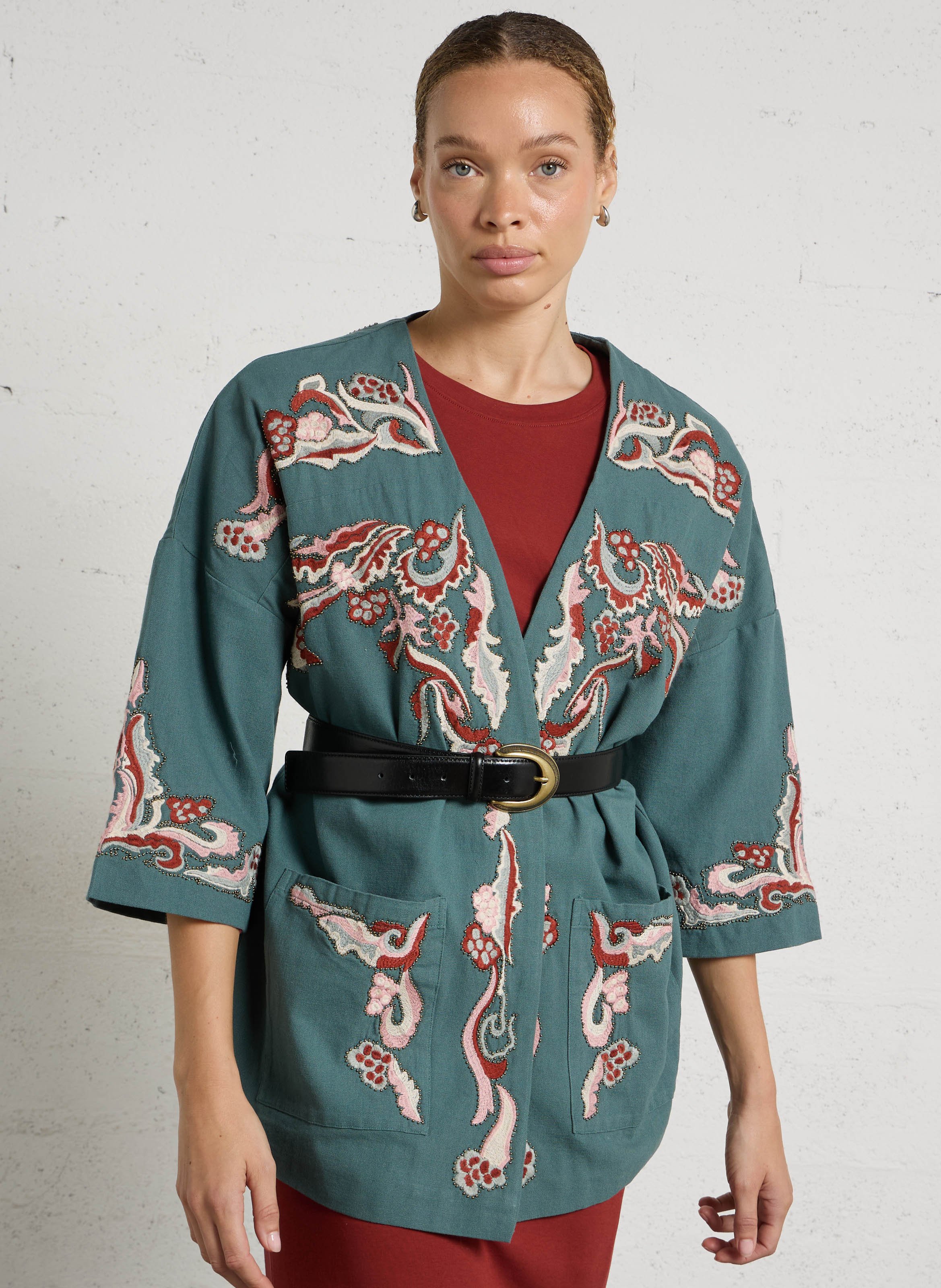 Veste kimono en coton nouria MAISON 123 Bleu