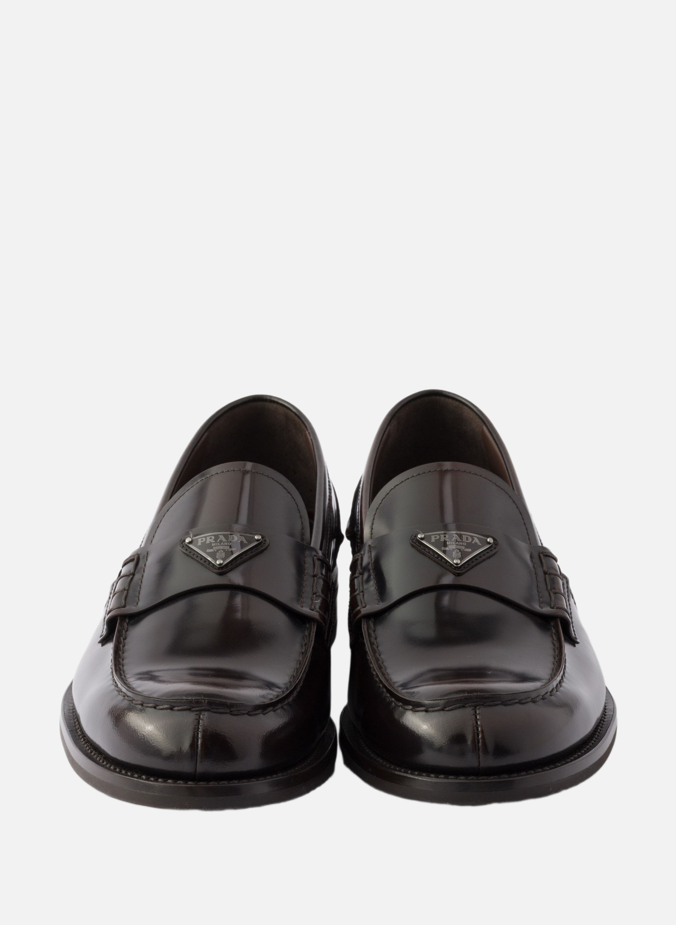 Mocassins en cuir brossé PRADA Marron