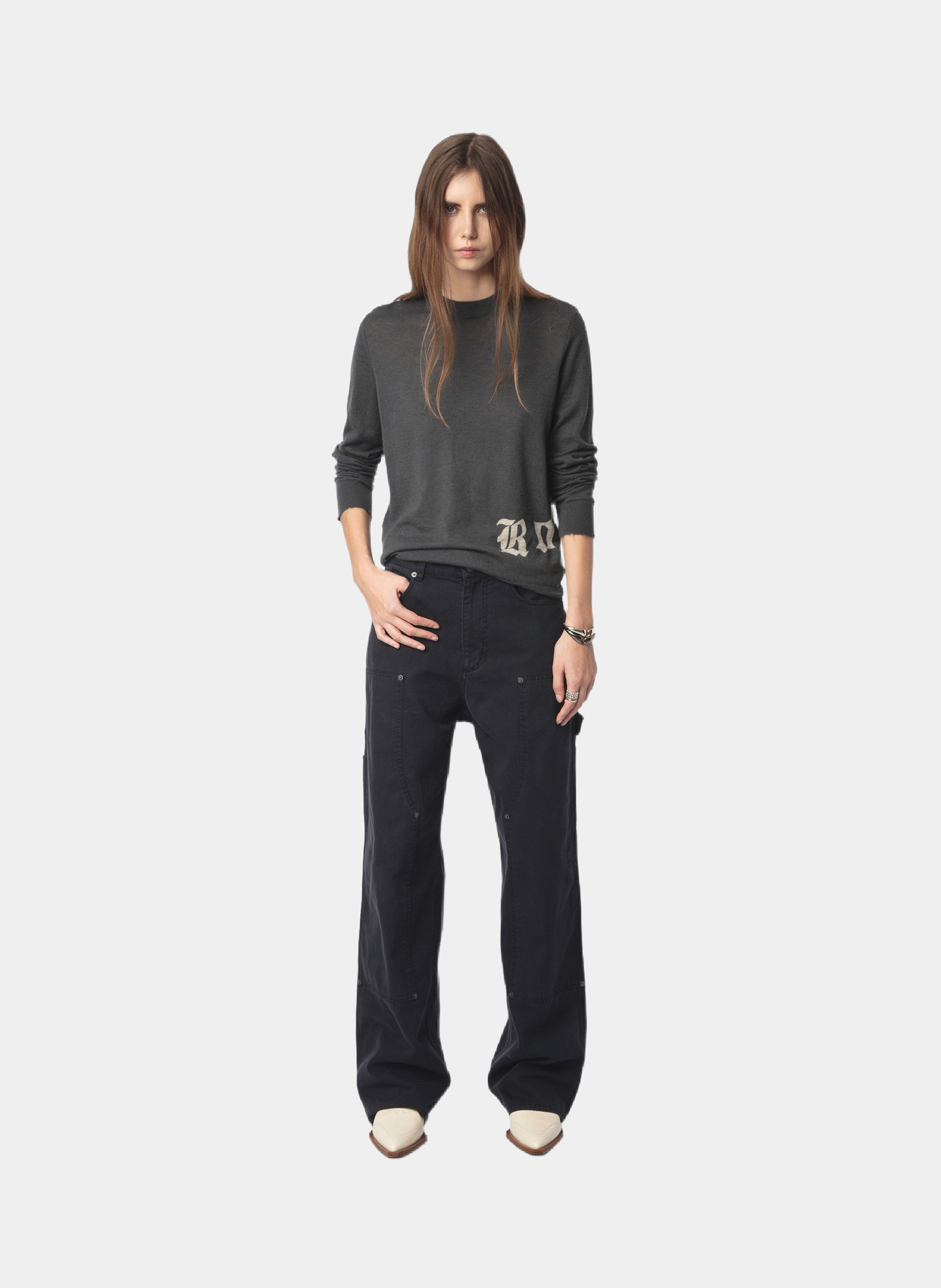 Pull droit en cachemire ivy ZADIG&VOLTAIRE Gris