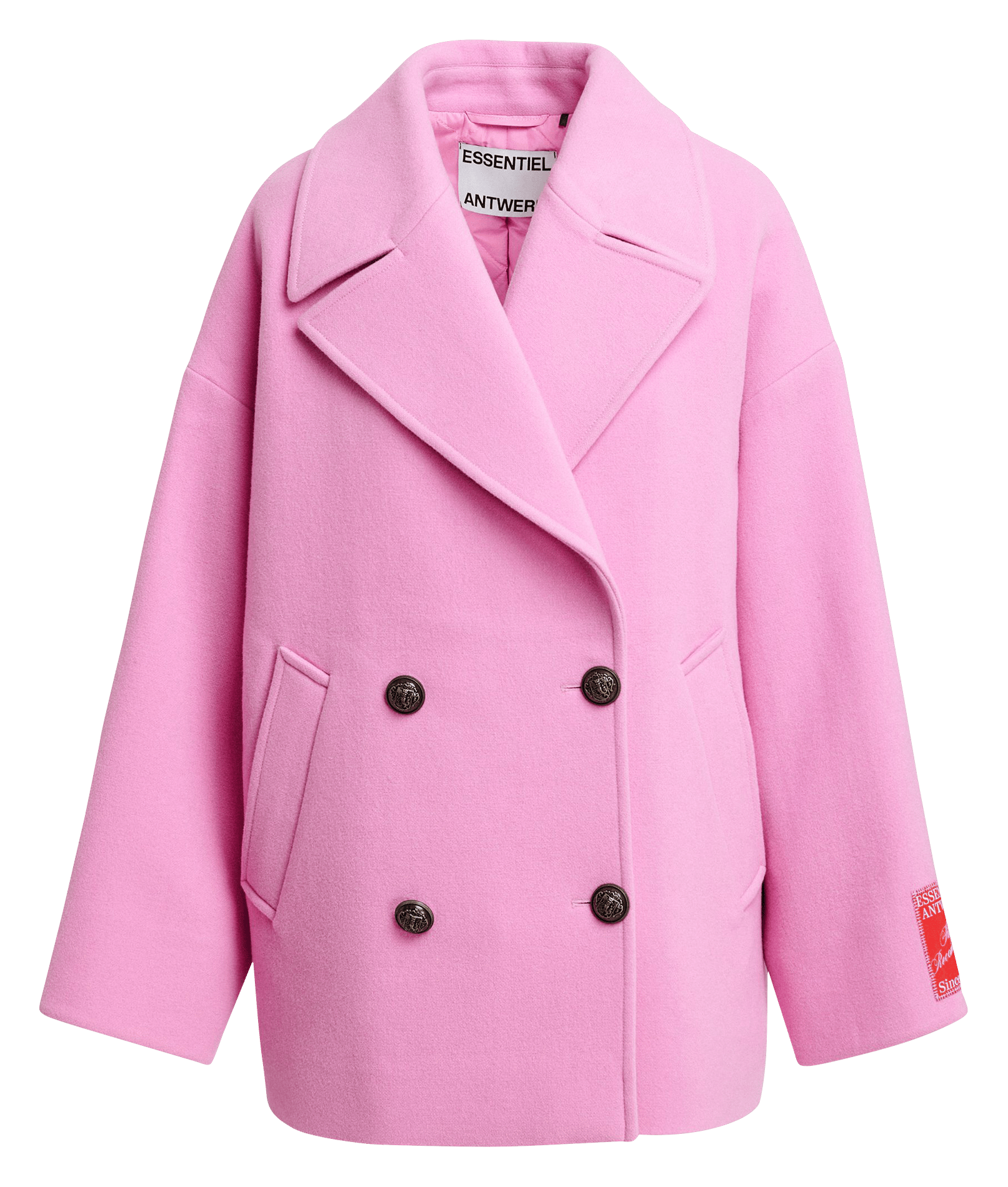Manteau col taileur en laine kidney ESSENTIEL ANTWERP Rose