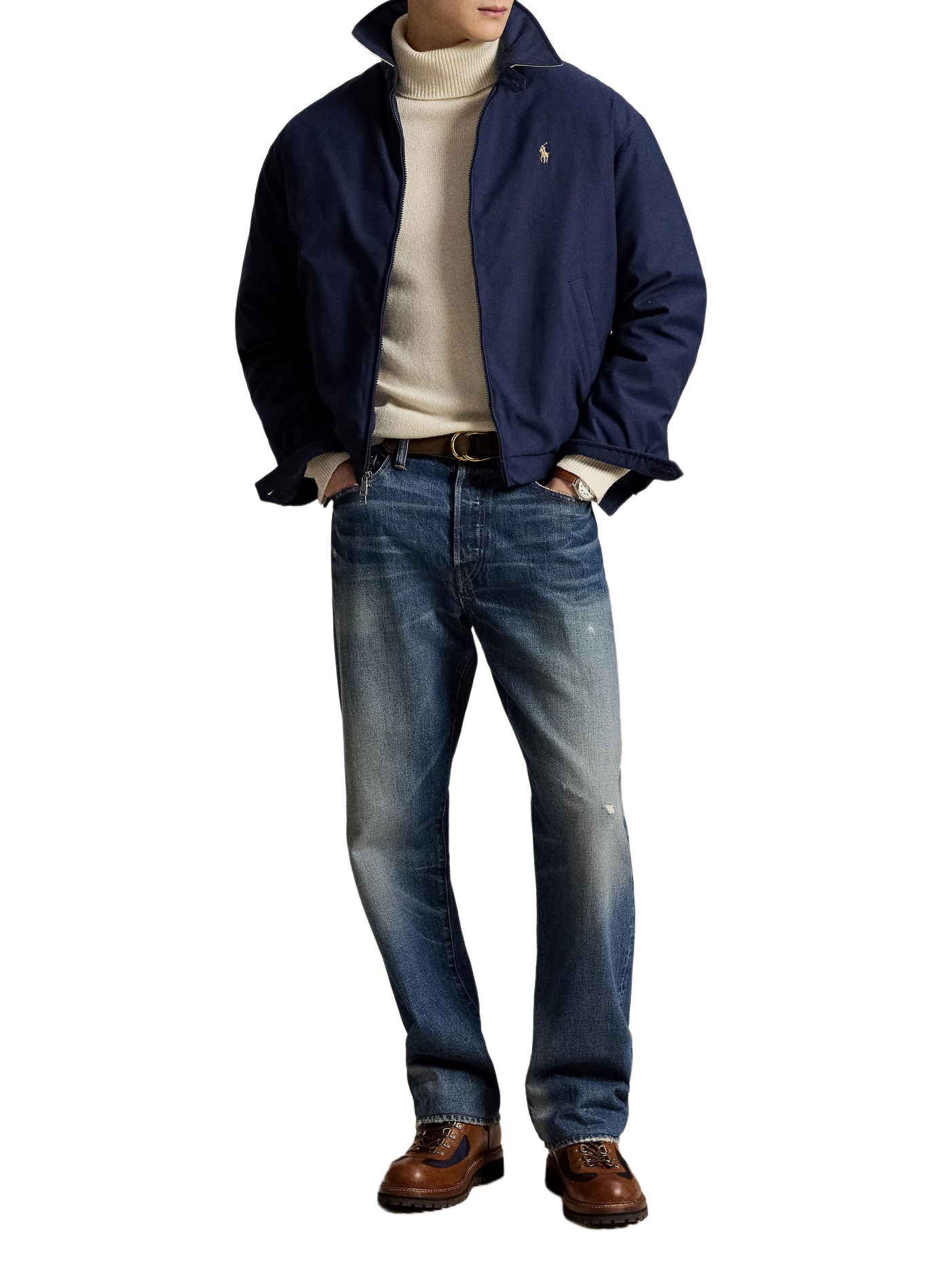 Veste droite à col à revers POLO RALPH LAUREN Bleu