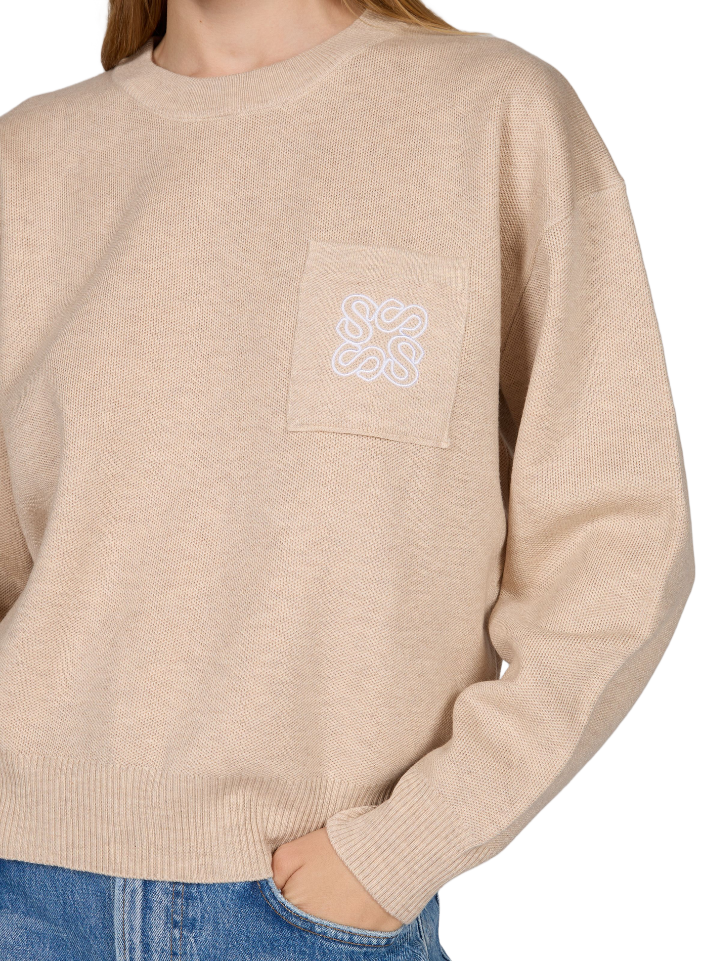 Pull droit col victorien  SUNCOO Beige