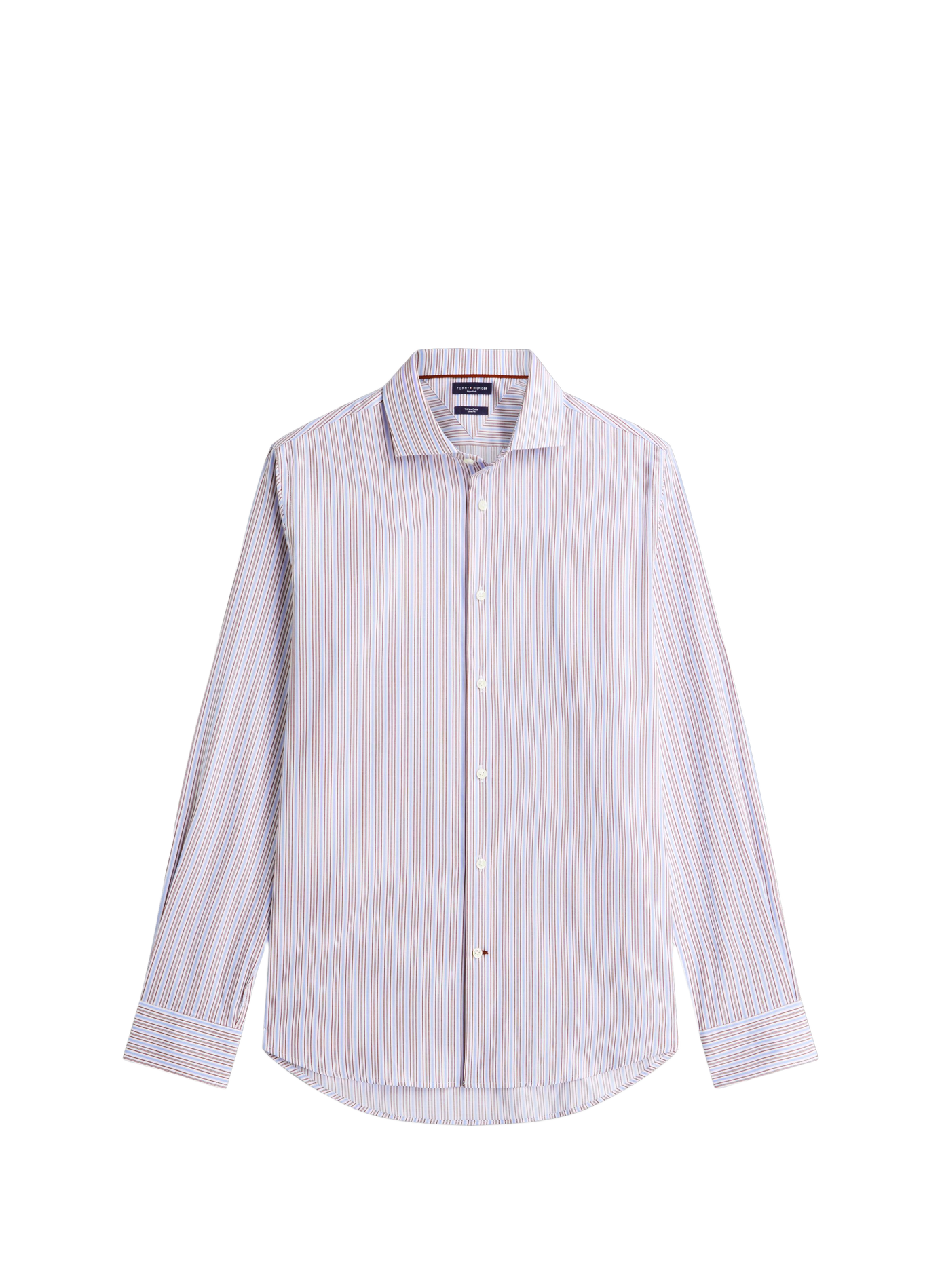 Straight classic collar striped shirt in mixed cotton TOMMY HILFIGER Red