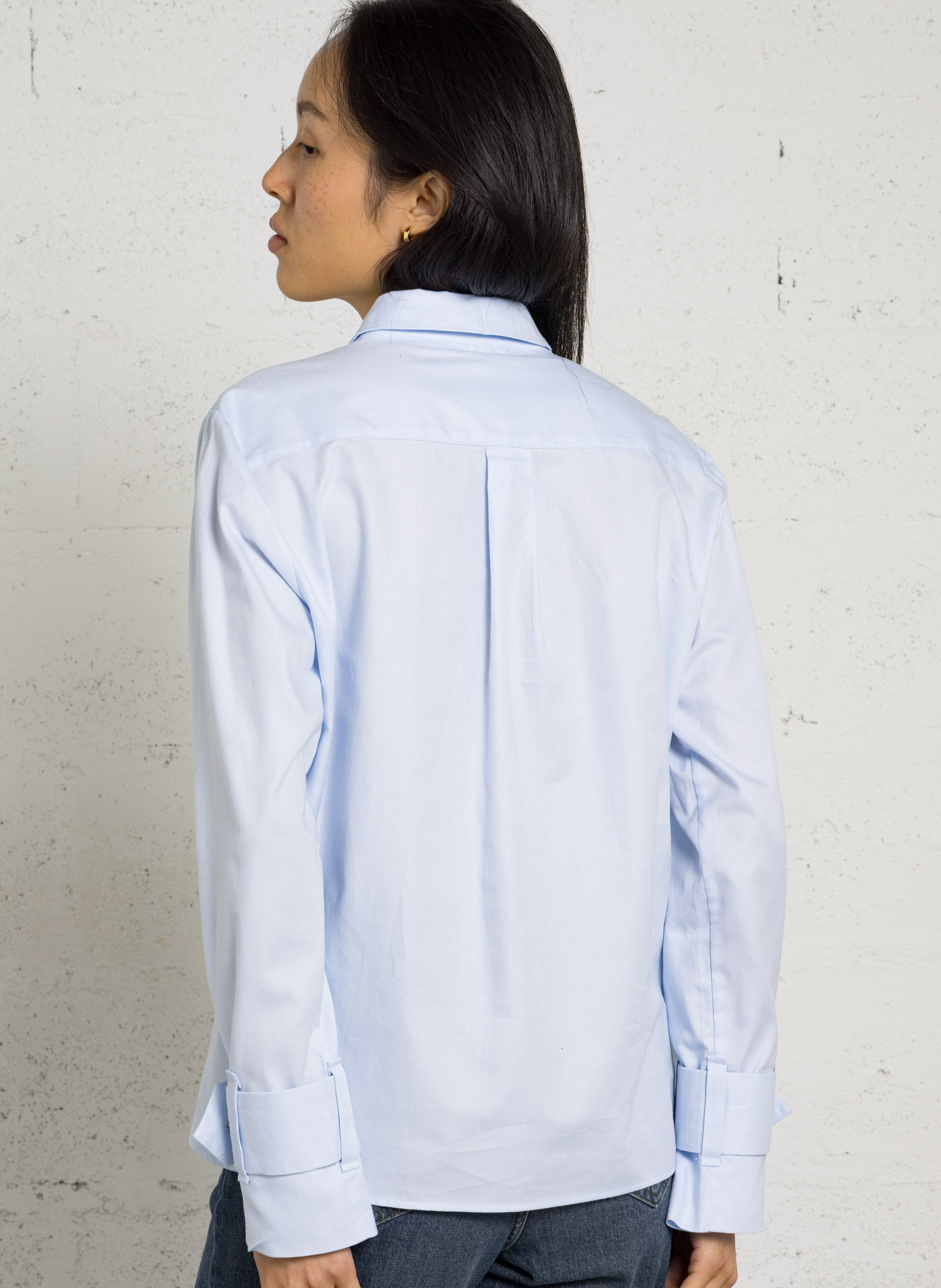 Chemise droite en coton maxime MAISON 123 Bleu
