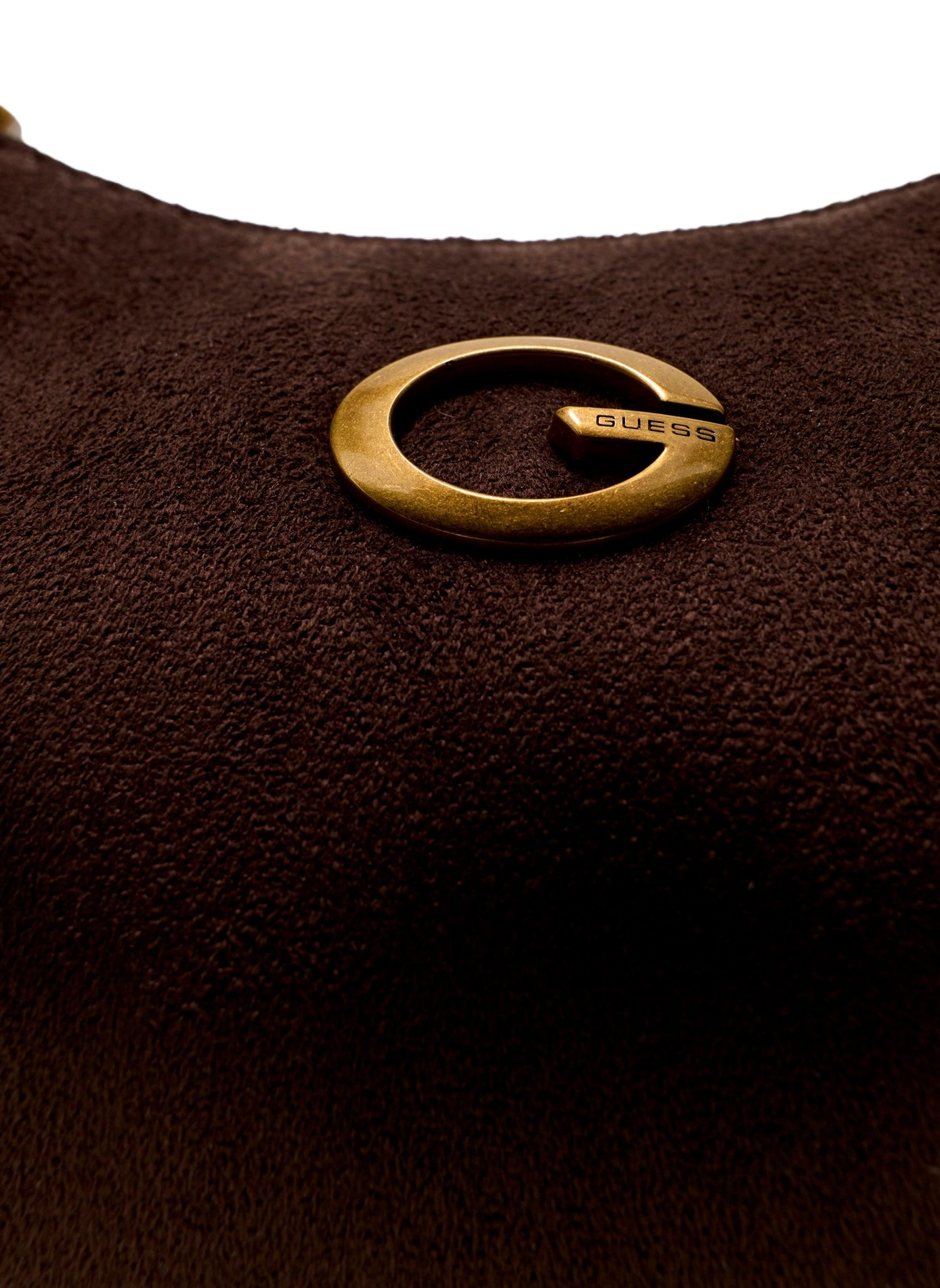 Schultertasche in Veloursleder-Optik | Braun GUESS Damen