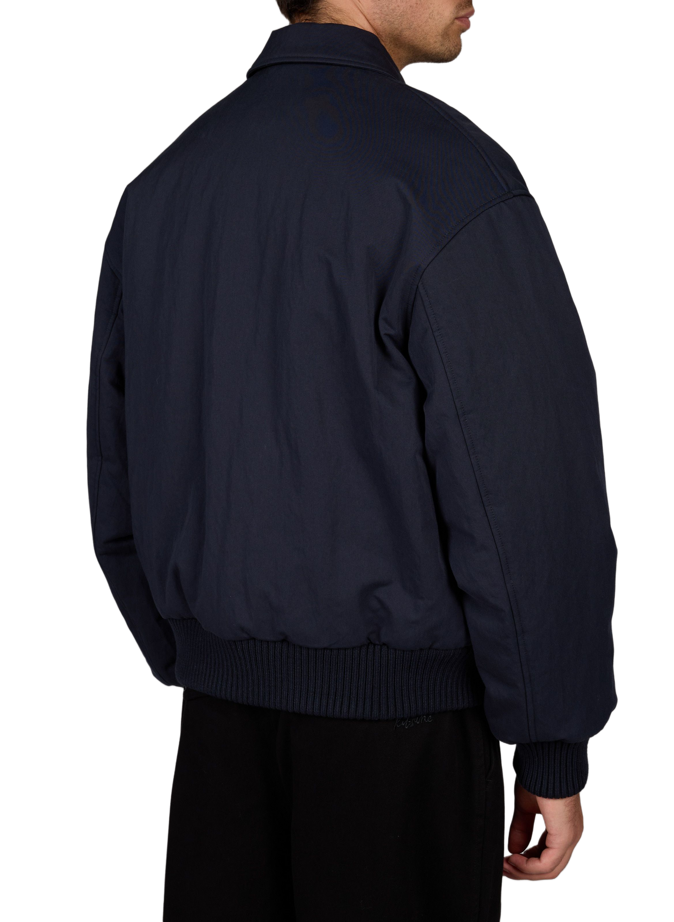 Loose fit jacket with classic zippered collar. MAISON KITSUNÉ Blue