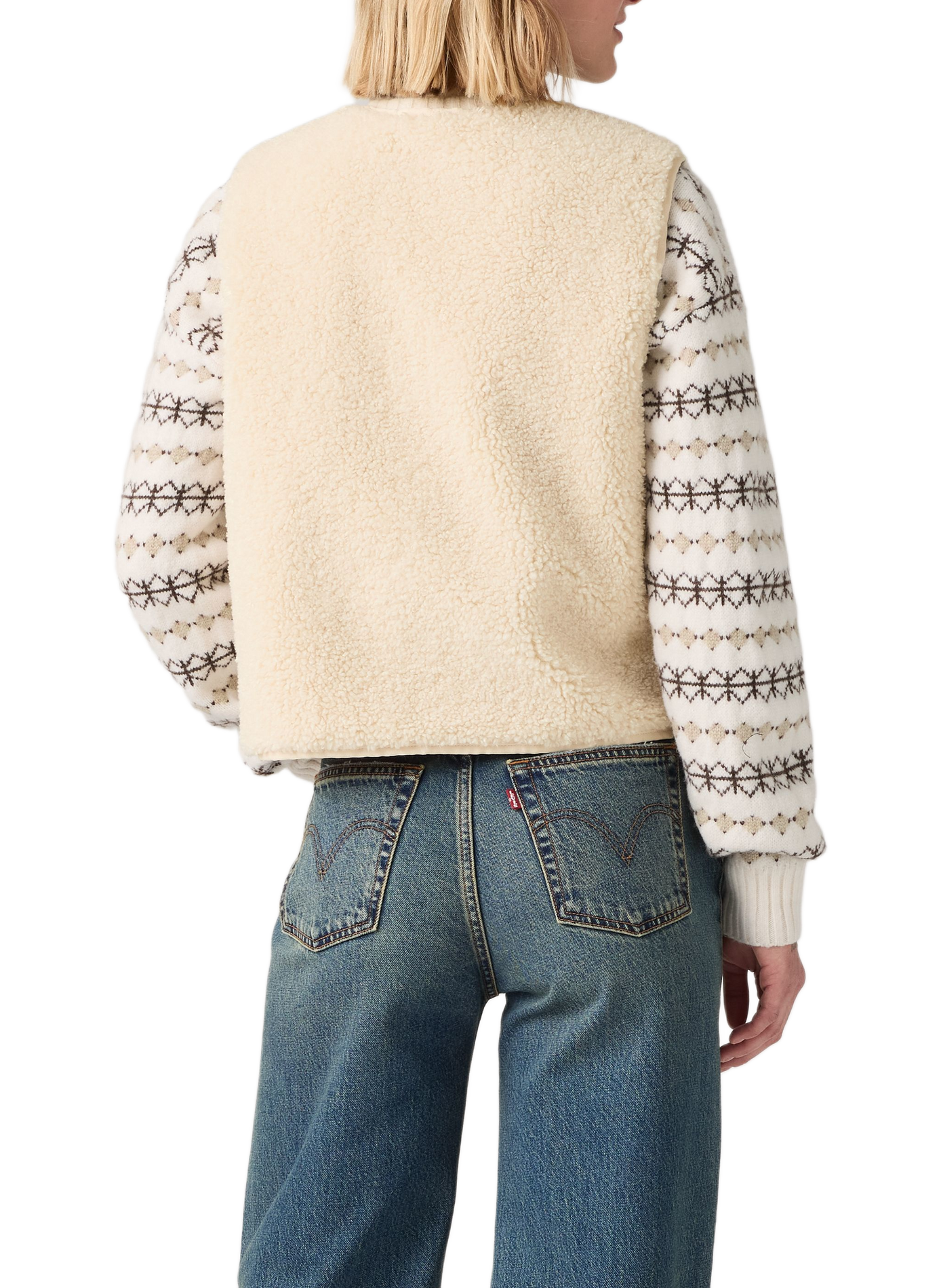 Fluffy crew-neck cardigan LEVI'S White