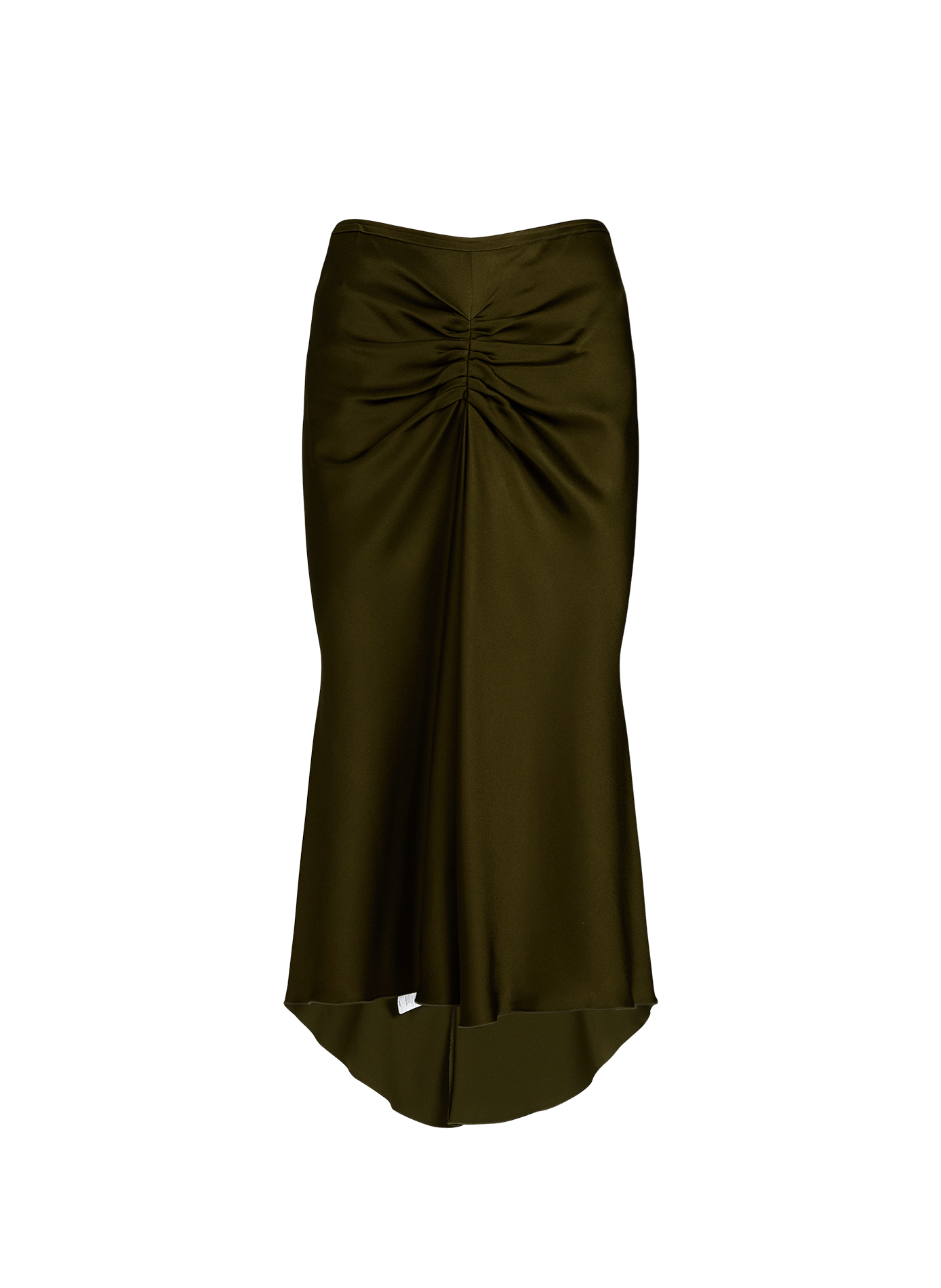 Jupe midi fluide à effet plissé  VICTORIA BECKHAM Kaki