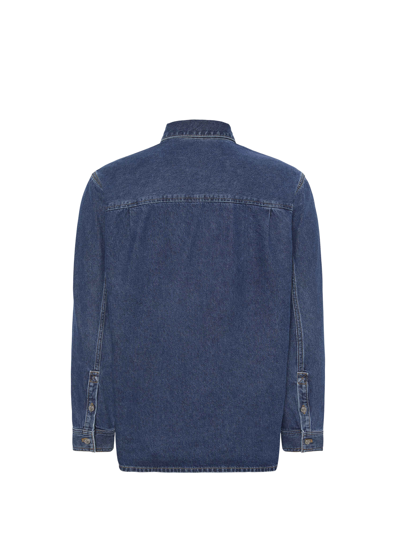 Camisa vaquera recta de algodón con cuello clásico CALVIN KLEIN Azul