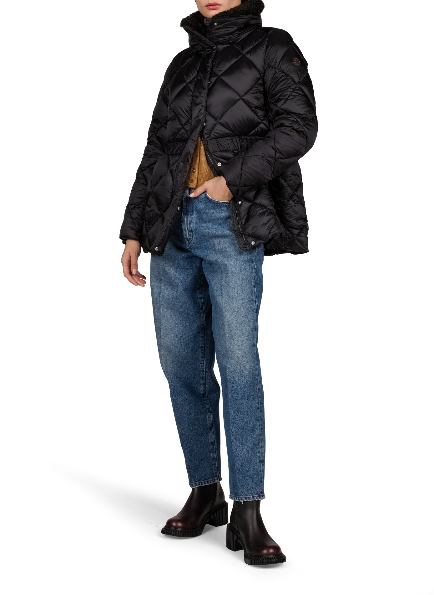 Gerade Daunenjacke mit Stehkragen SAVE THE DUCK Schwarz