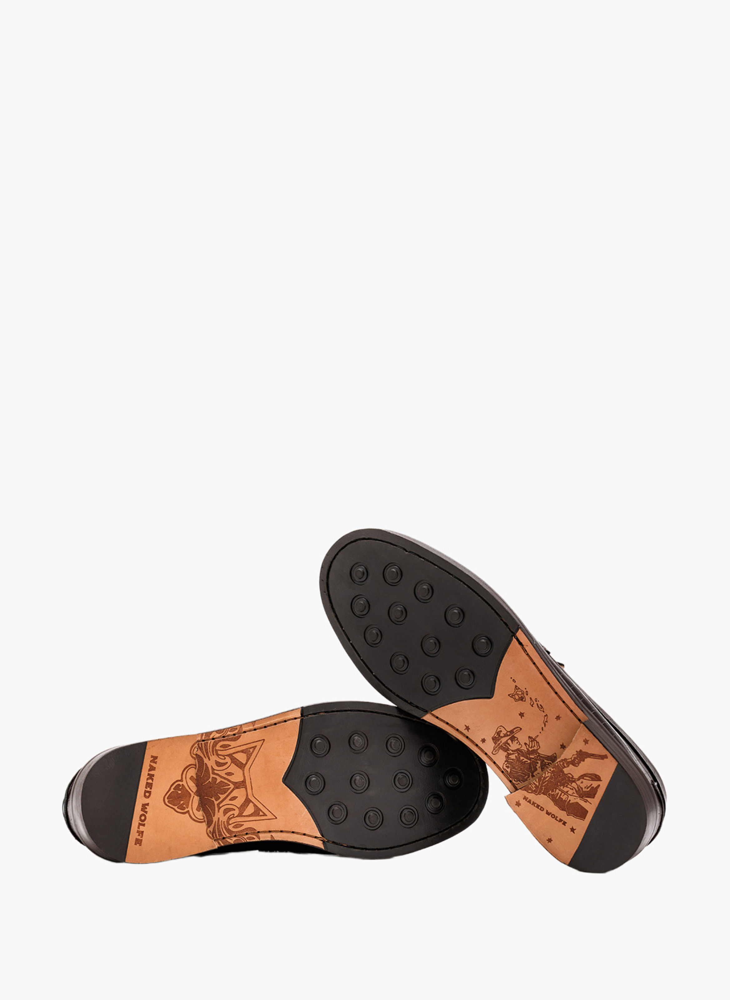 Mocassins riviera en cuir effet croco NAKED WOLFE Marron