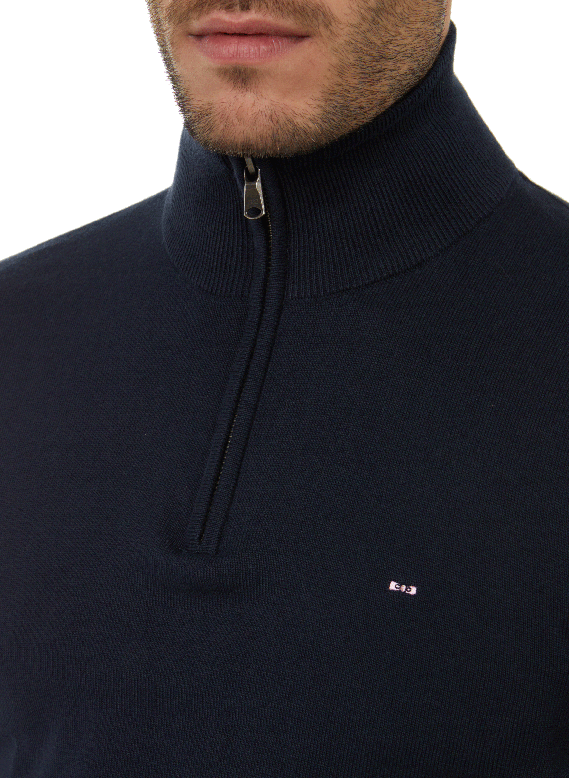 Jumper with zip neck EDEN PARK Blue