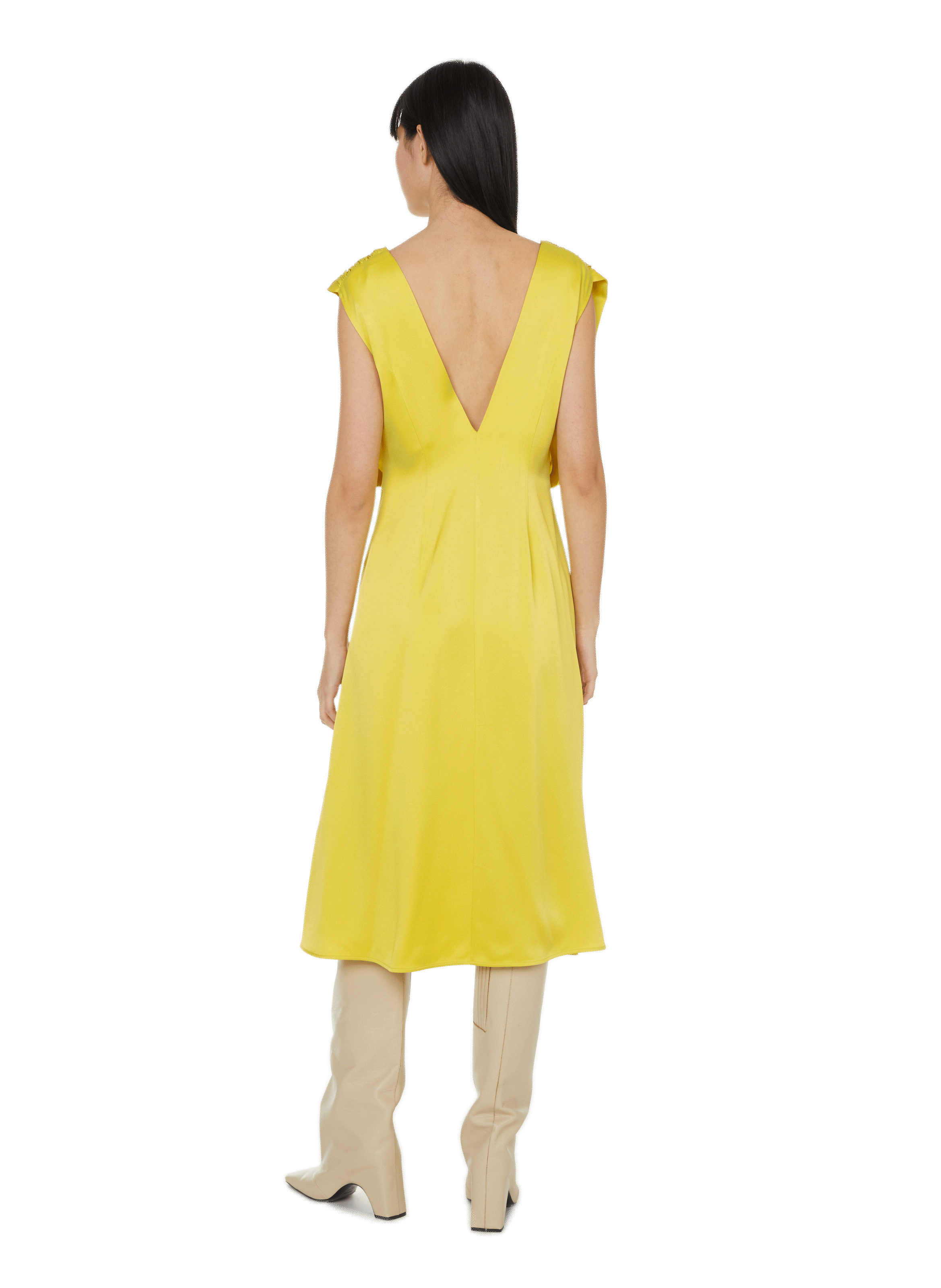 Satin dress JIL SANDER Yellow