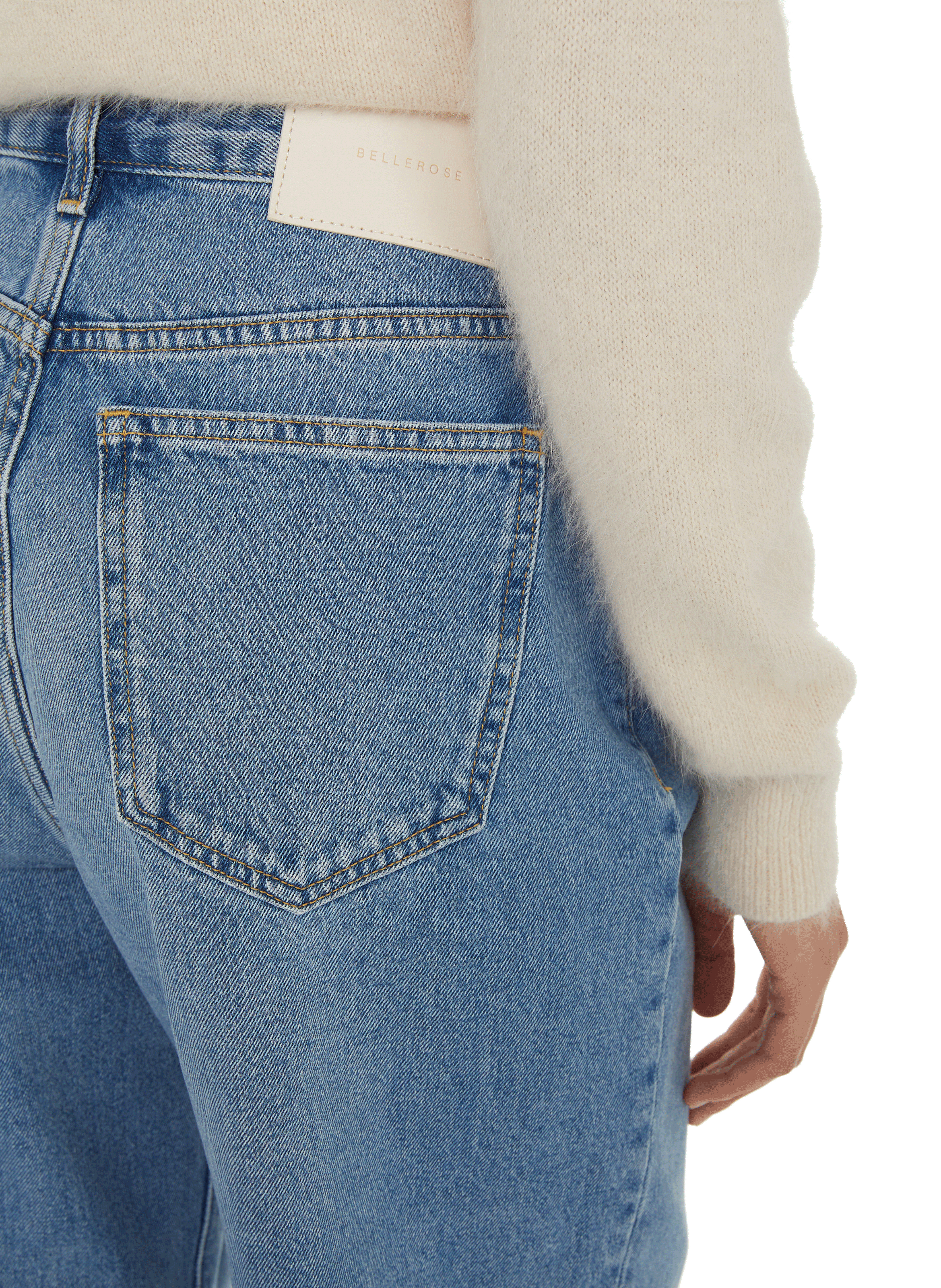 Jean taille haute en coton  BELLEROSE Bleu