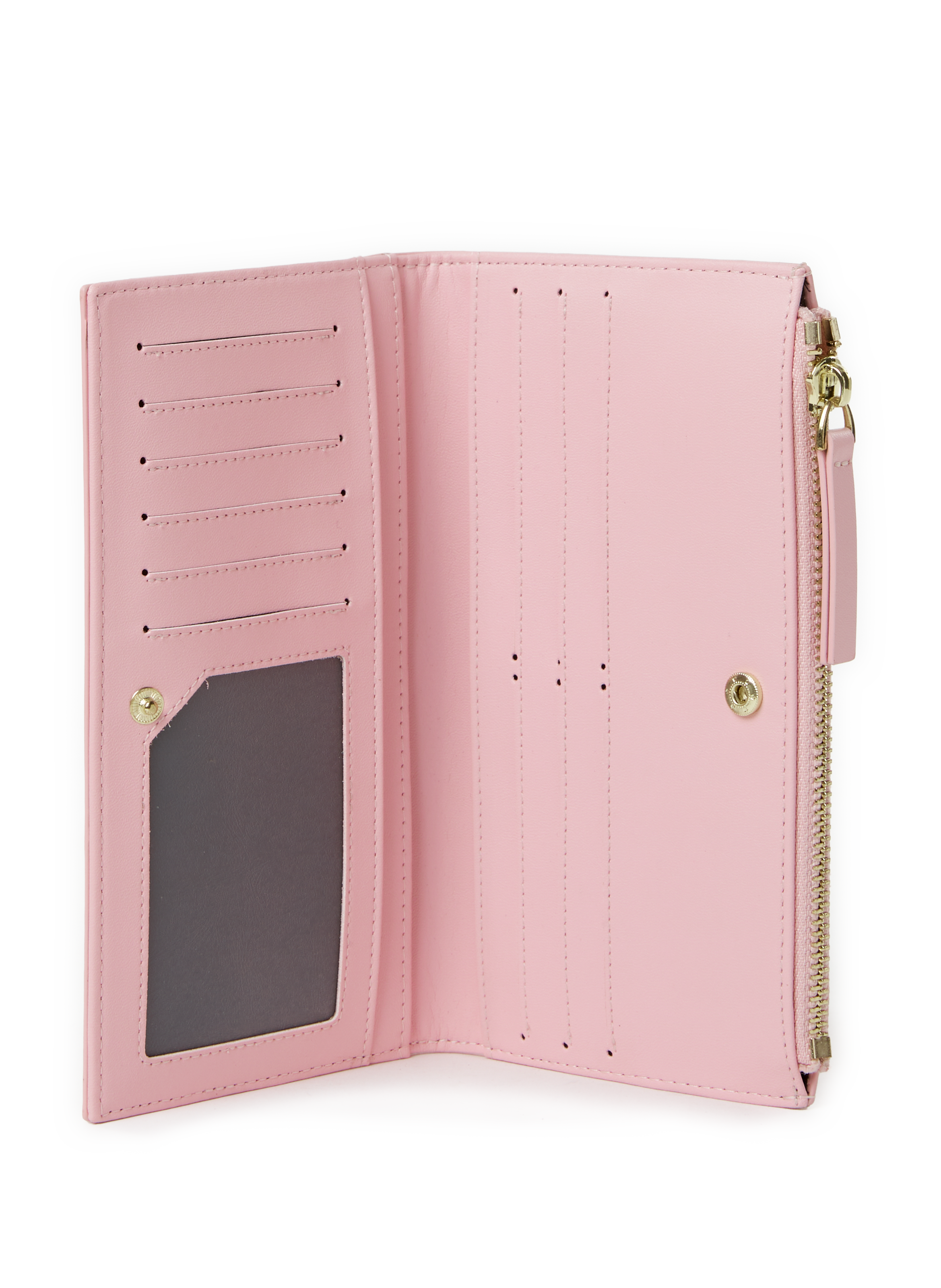 Grand portefeuille en cuir lisse SAISON 1865 Rose