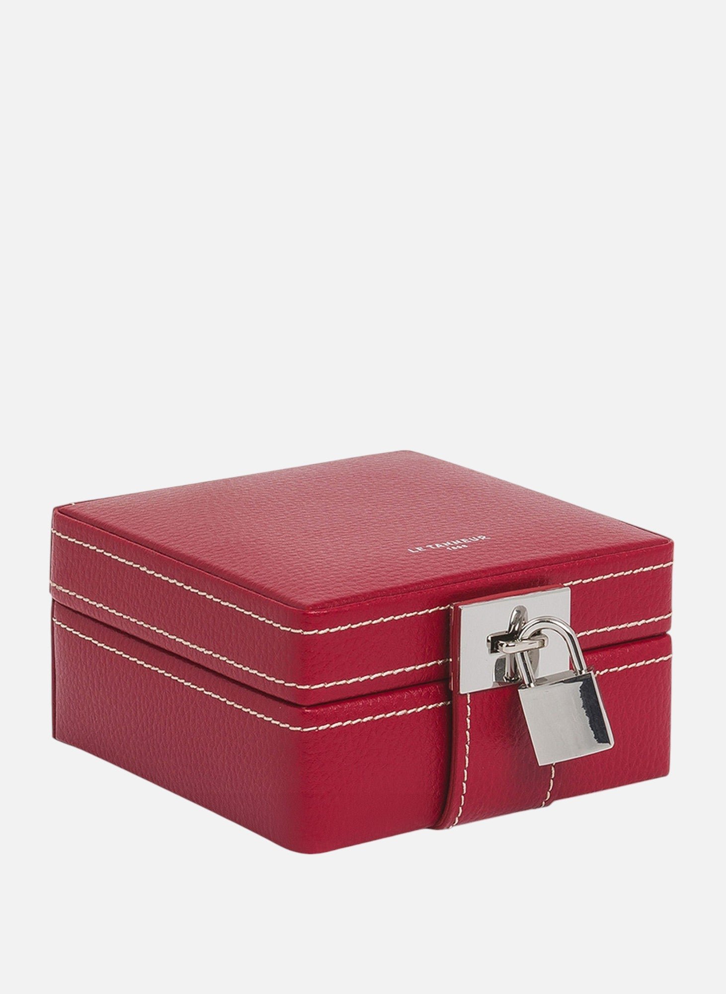 Boite à bijoux de voyage en cuir LE TANNEUR Rouge
