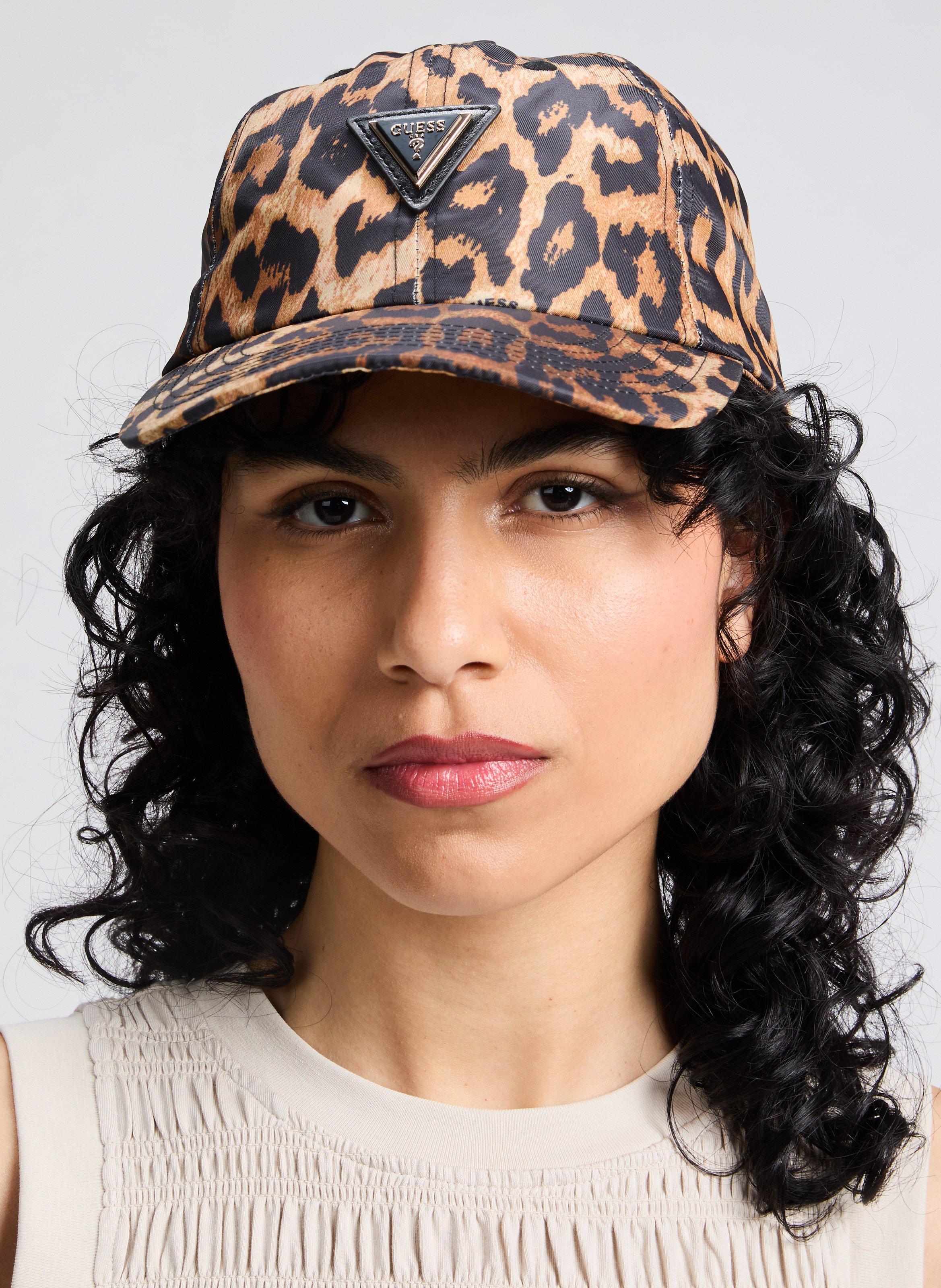 Casquette imprimé animalier  GUESS Marron