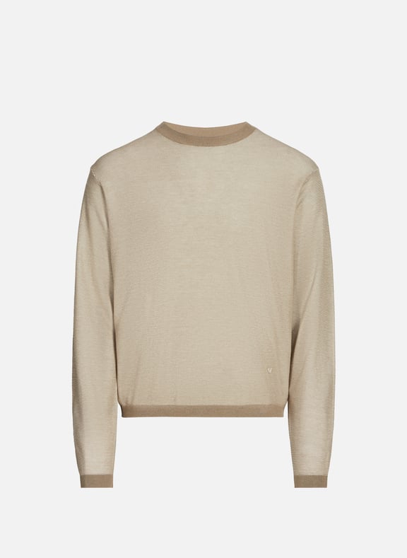 Cotton-blend jumper Beige by EMPORIO ARMANI EMPORIO ARMANI Cotton-blend jumper Beige