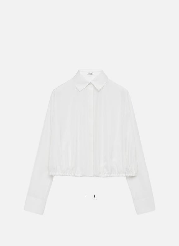Chemise ballon en soie mélangée Blanc by LOEWE LOEWE Chemise ballon en soie mélangée Blanc