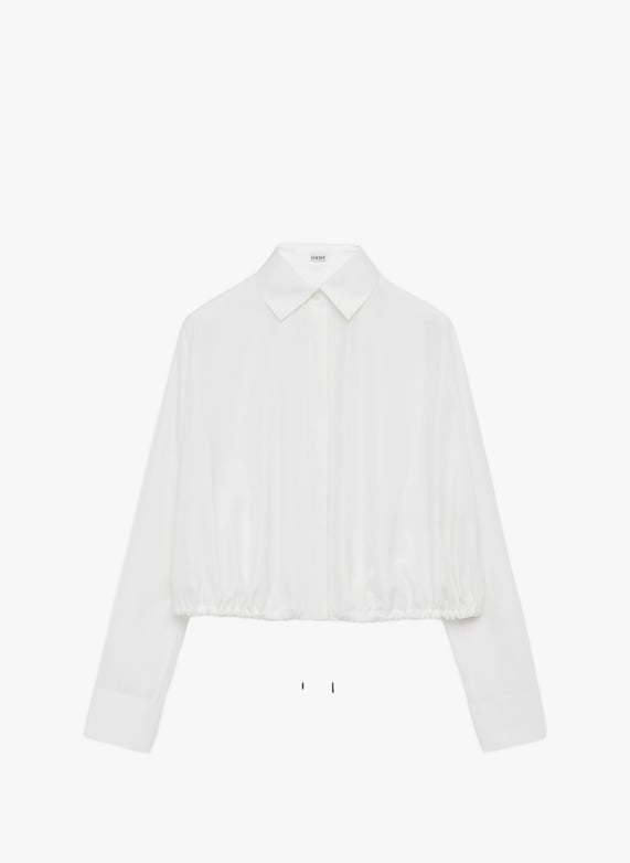 Chemise ballon en soie mélangée | Blanc by LOEWE Chemise ballon en soie mélangée Blanc
