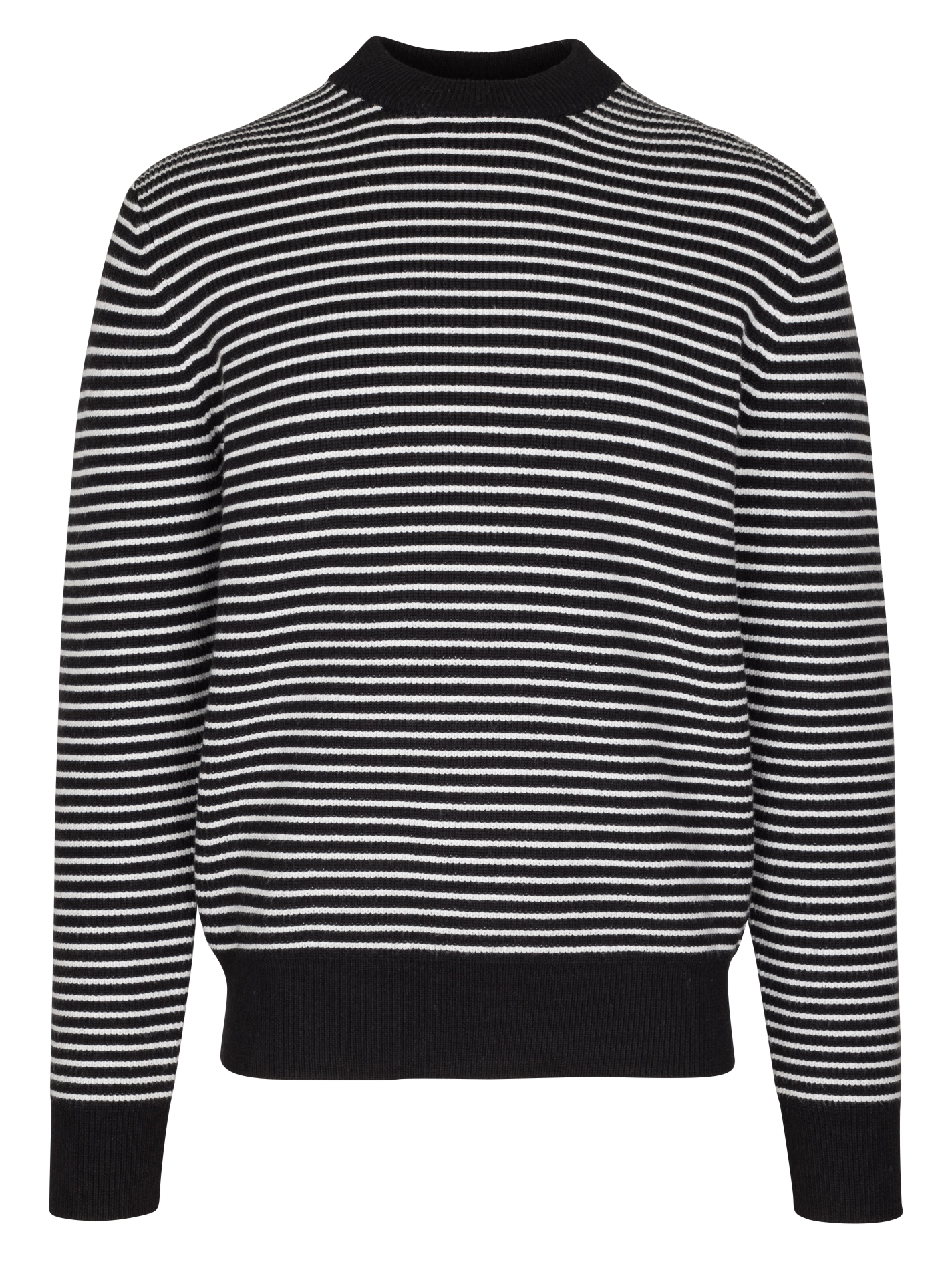 Pull droit en maille à rayures IKKS Noir