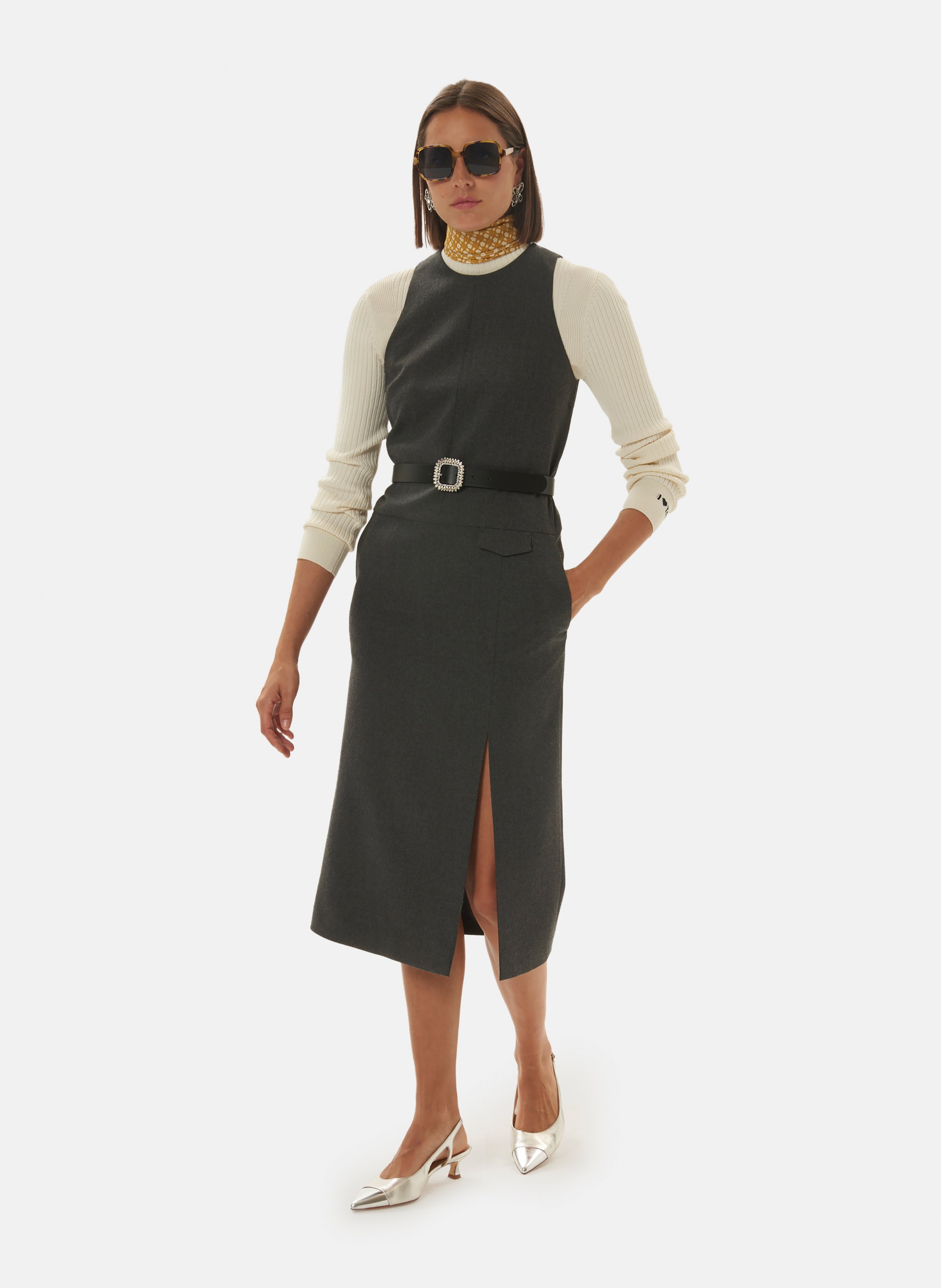 Robe rollande TARA JARMON Gris