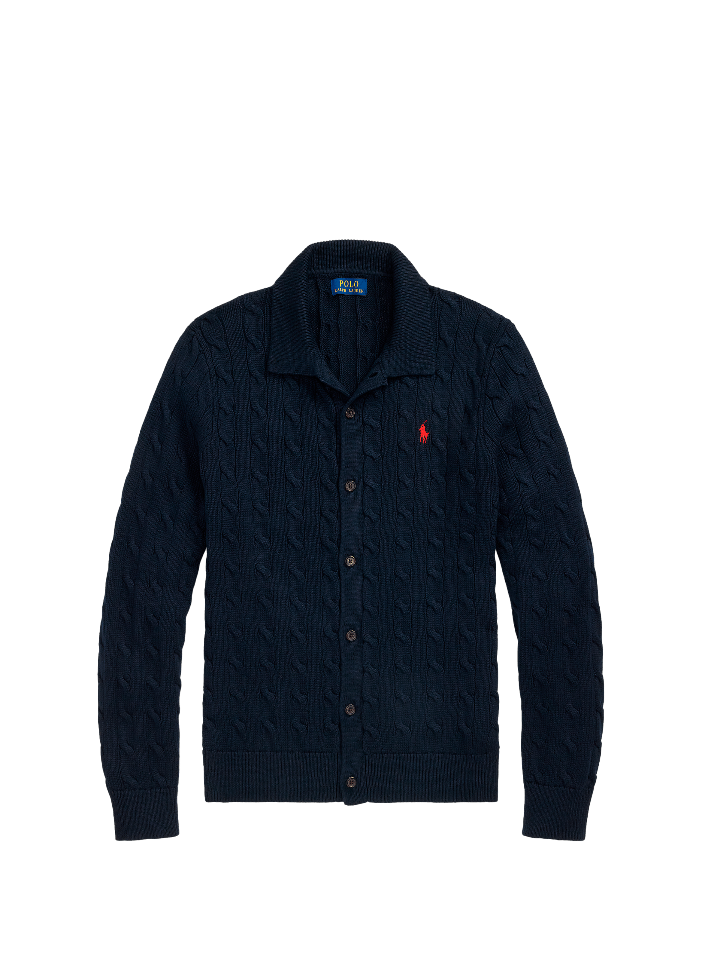 Gilet col classique en coton POLO RALPH LAUREN Bleu