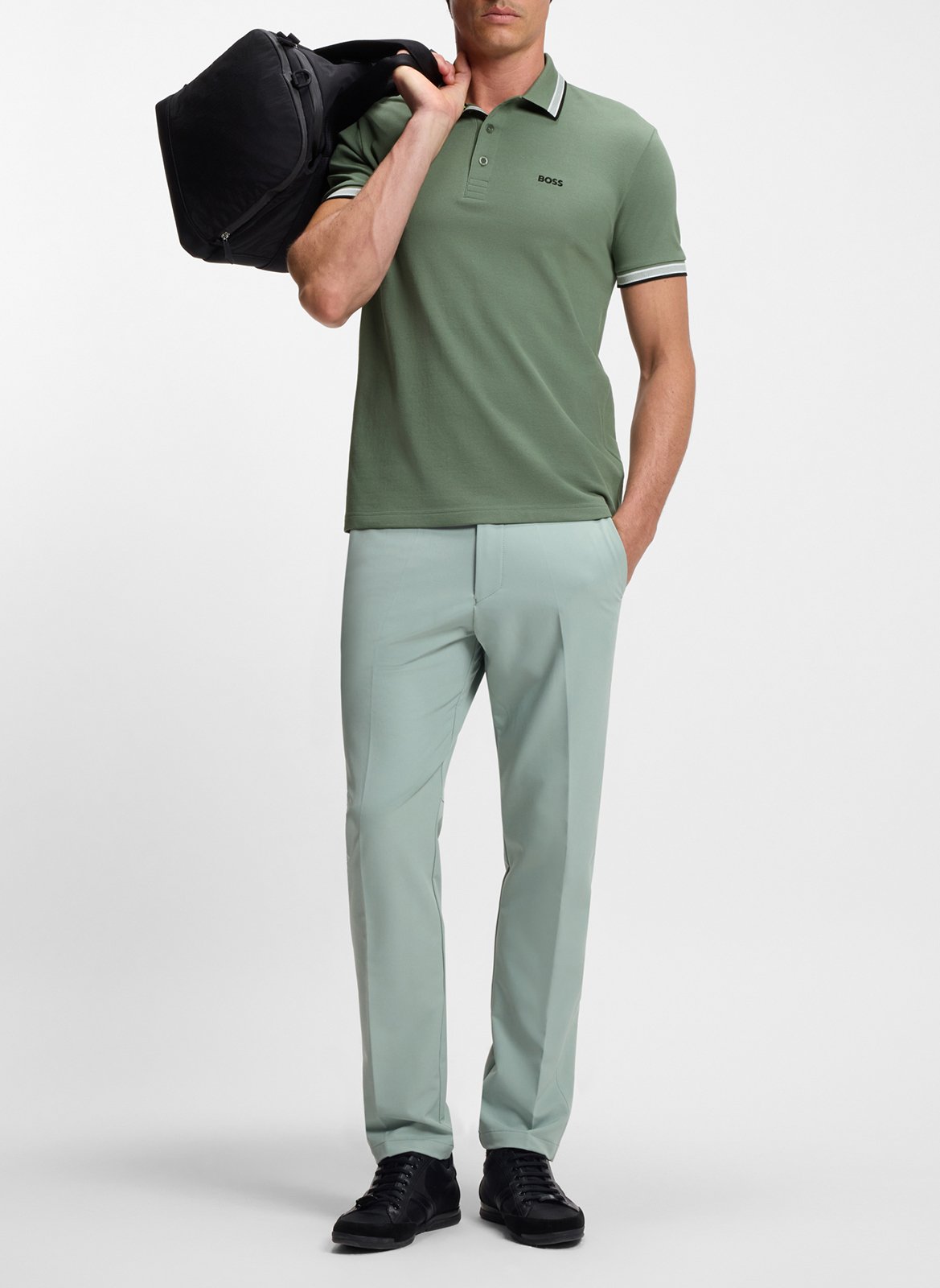 Polo regular fit en coton BOSS Kaki