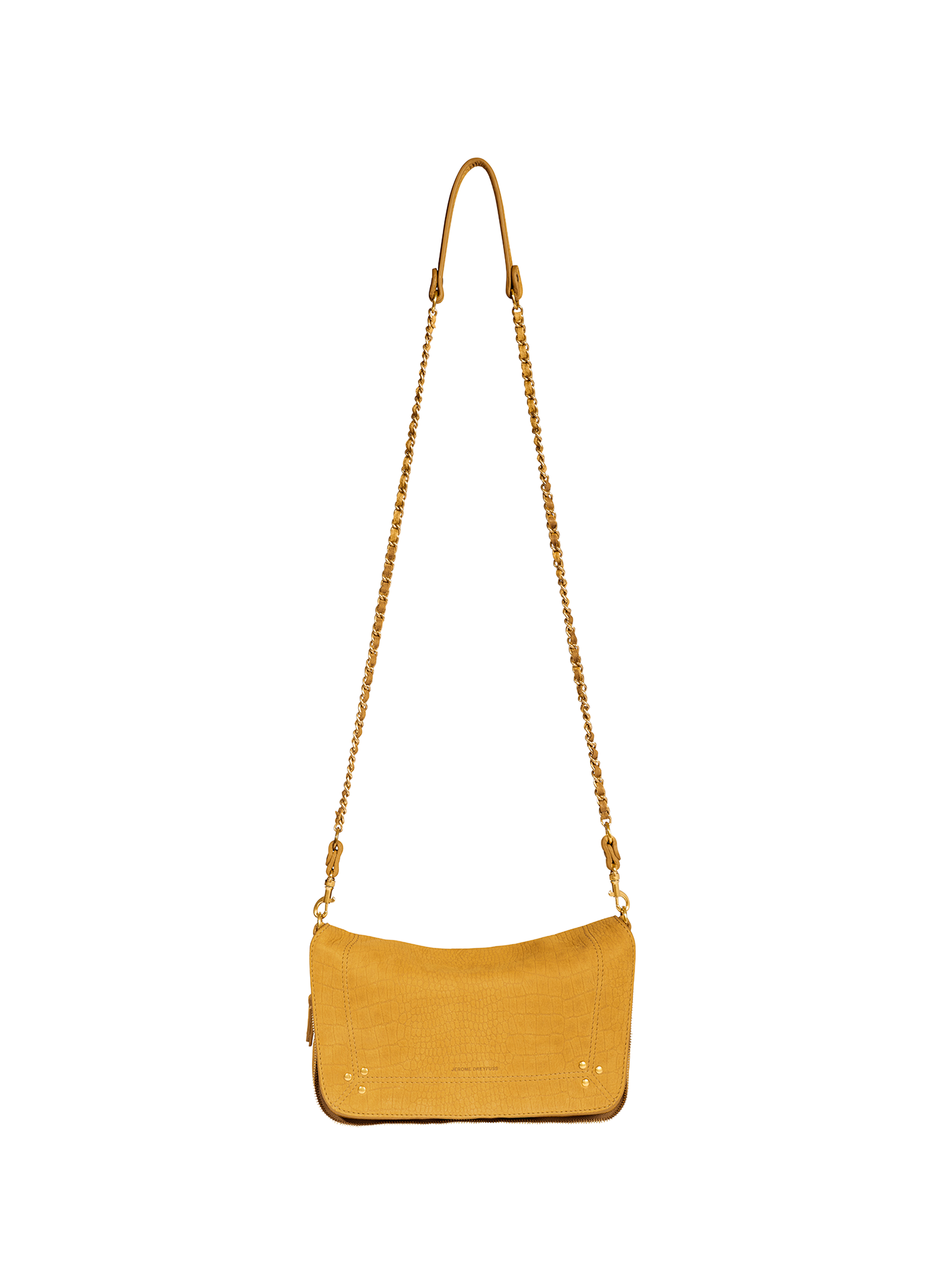 Sac bandoulière Bobi S en cuir de veau et chèvre JÉRÔME DREYFUSS Jaune