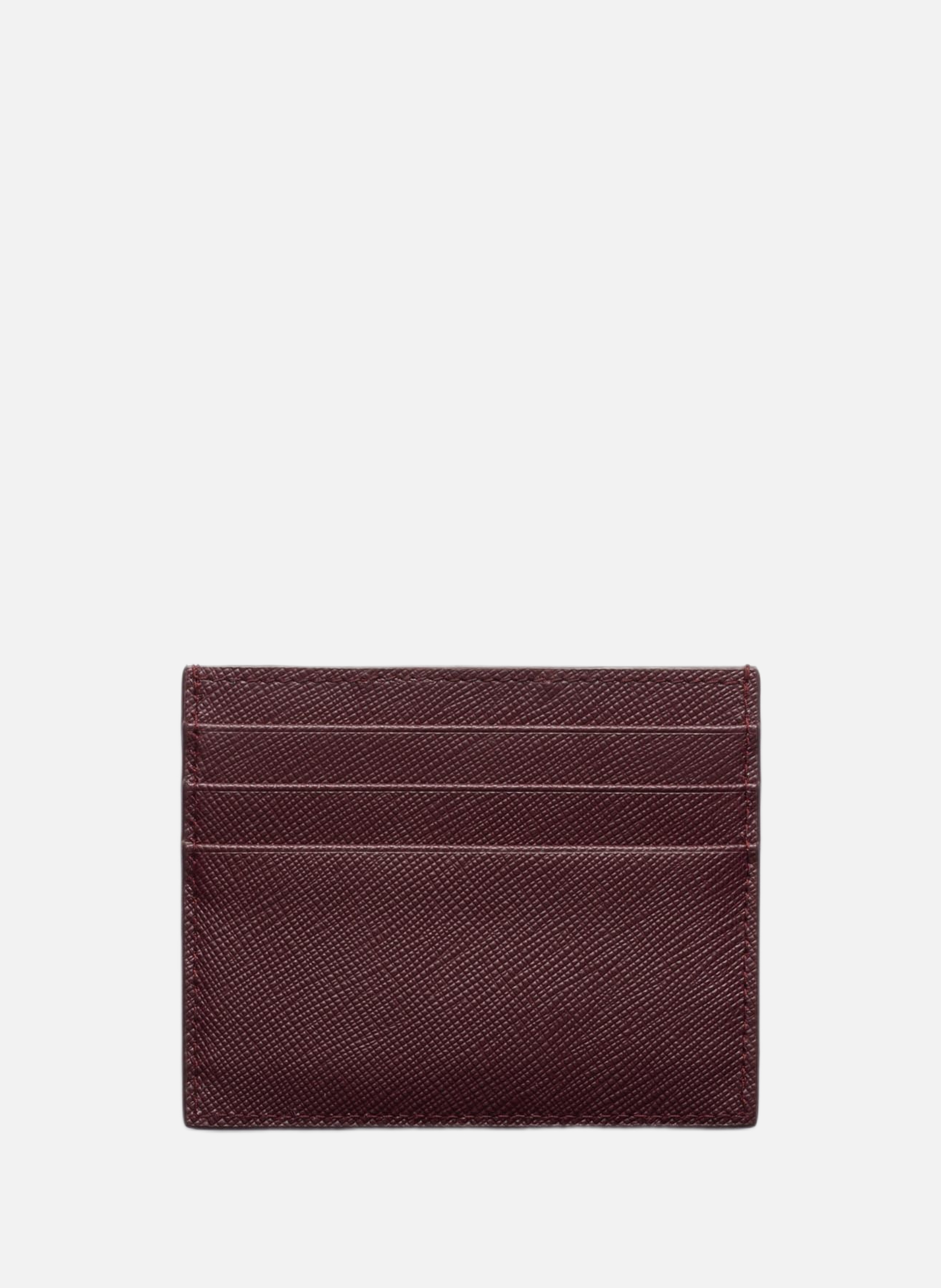 Porte-cartes en cuir saffiano PRADA Rouge