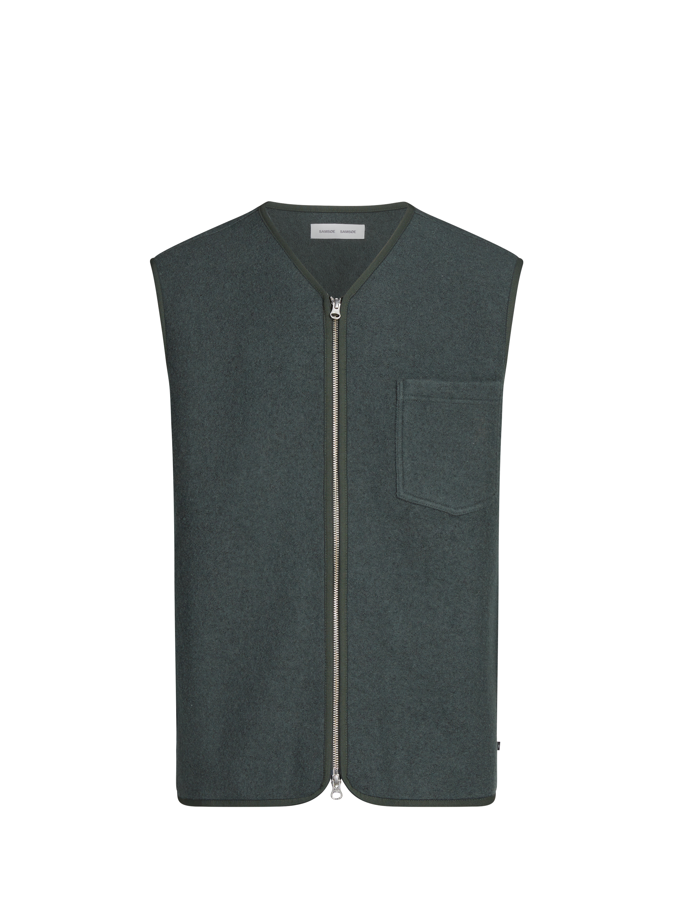 Gilet sans manches en laine SAMSOE SAMSOE Kaki