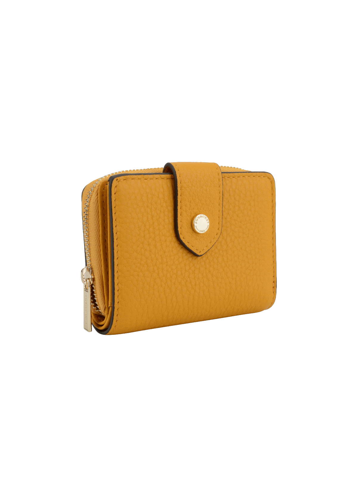 Club | porte monnaie à rabat en cuir de veau POURCHET Jaune