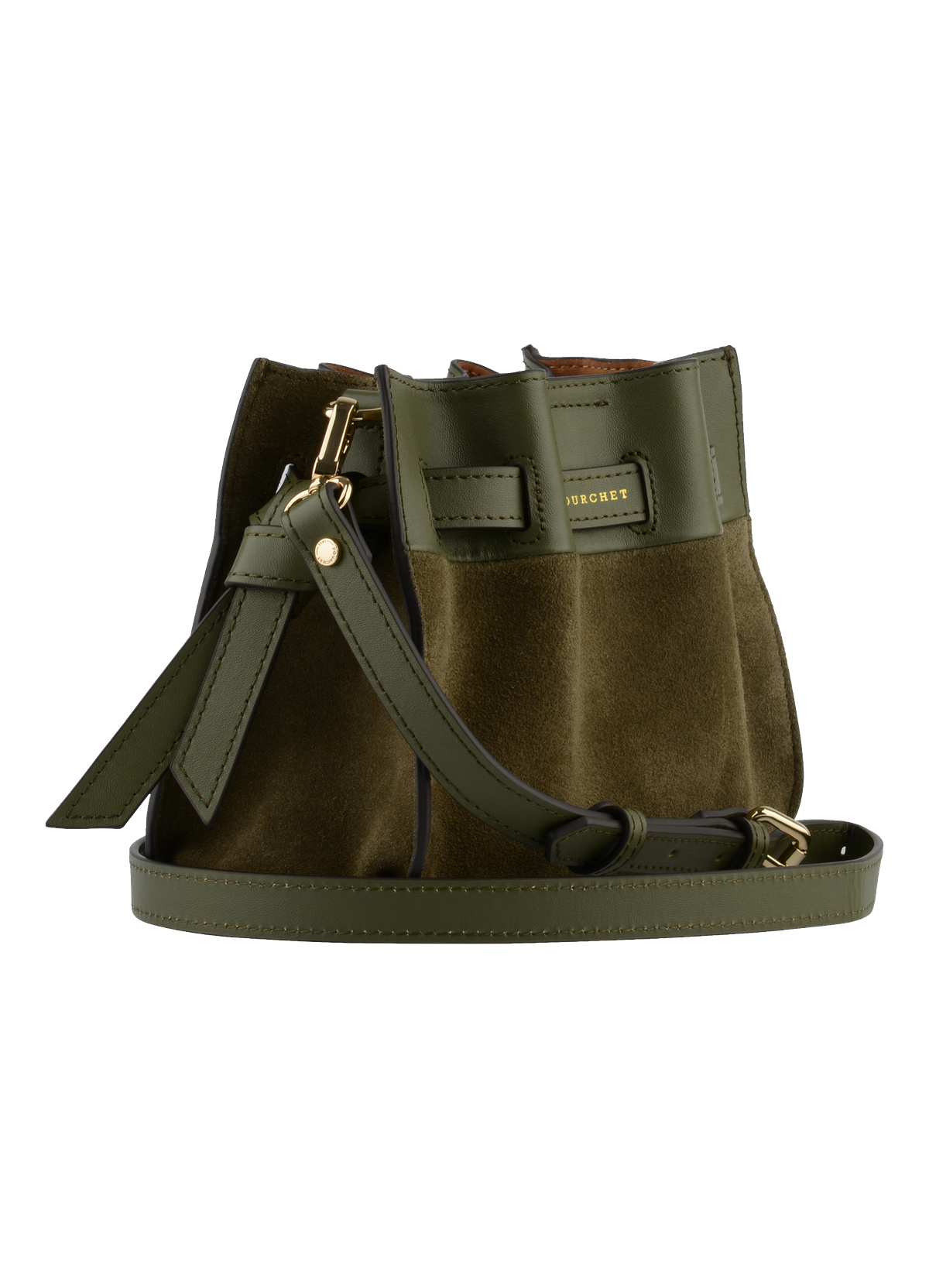 Blossom daim | sac porté travers pm POURCHET Kaki