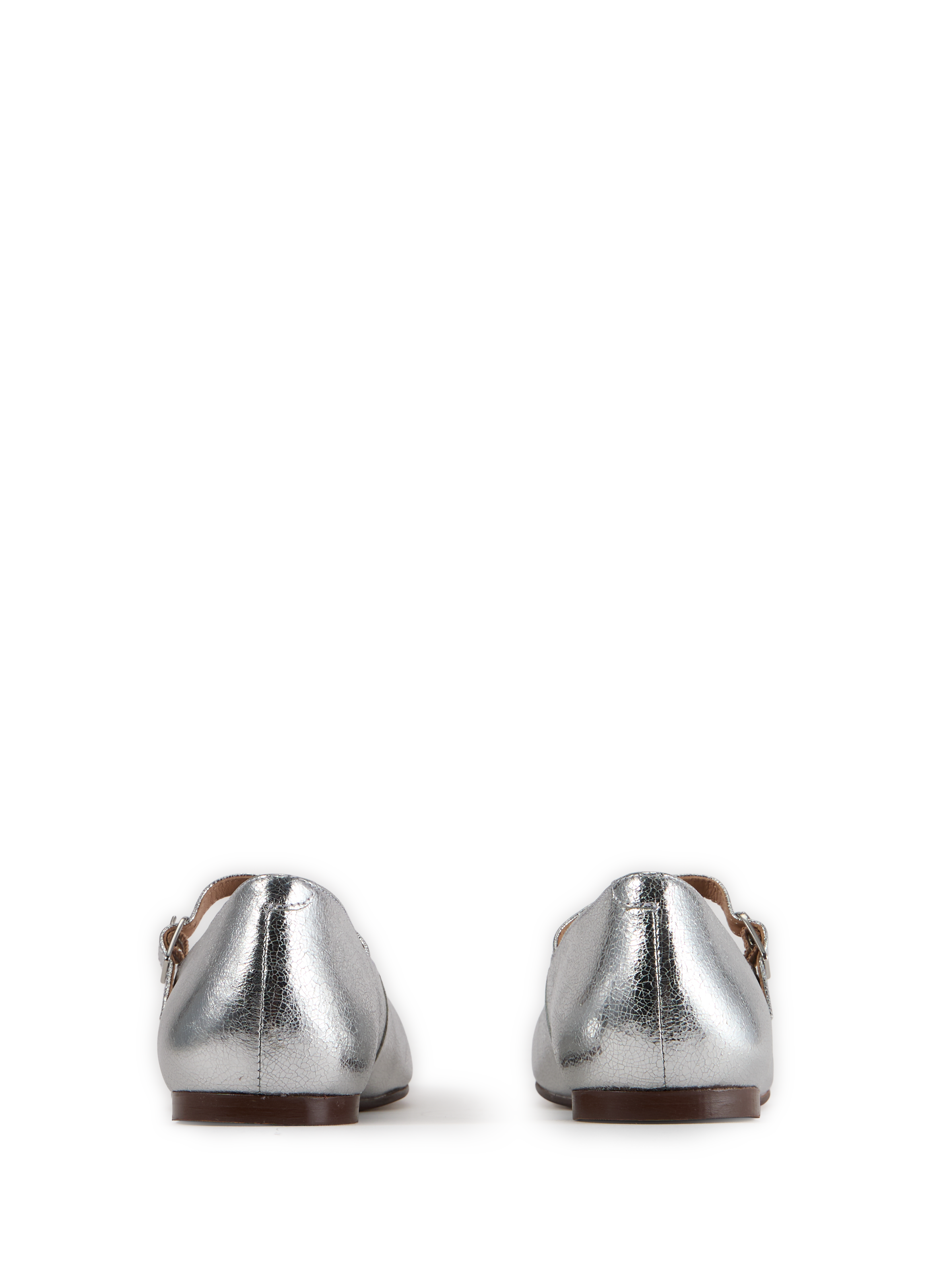 Leather strap ballet flats GEOX Silver