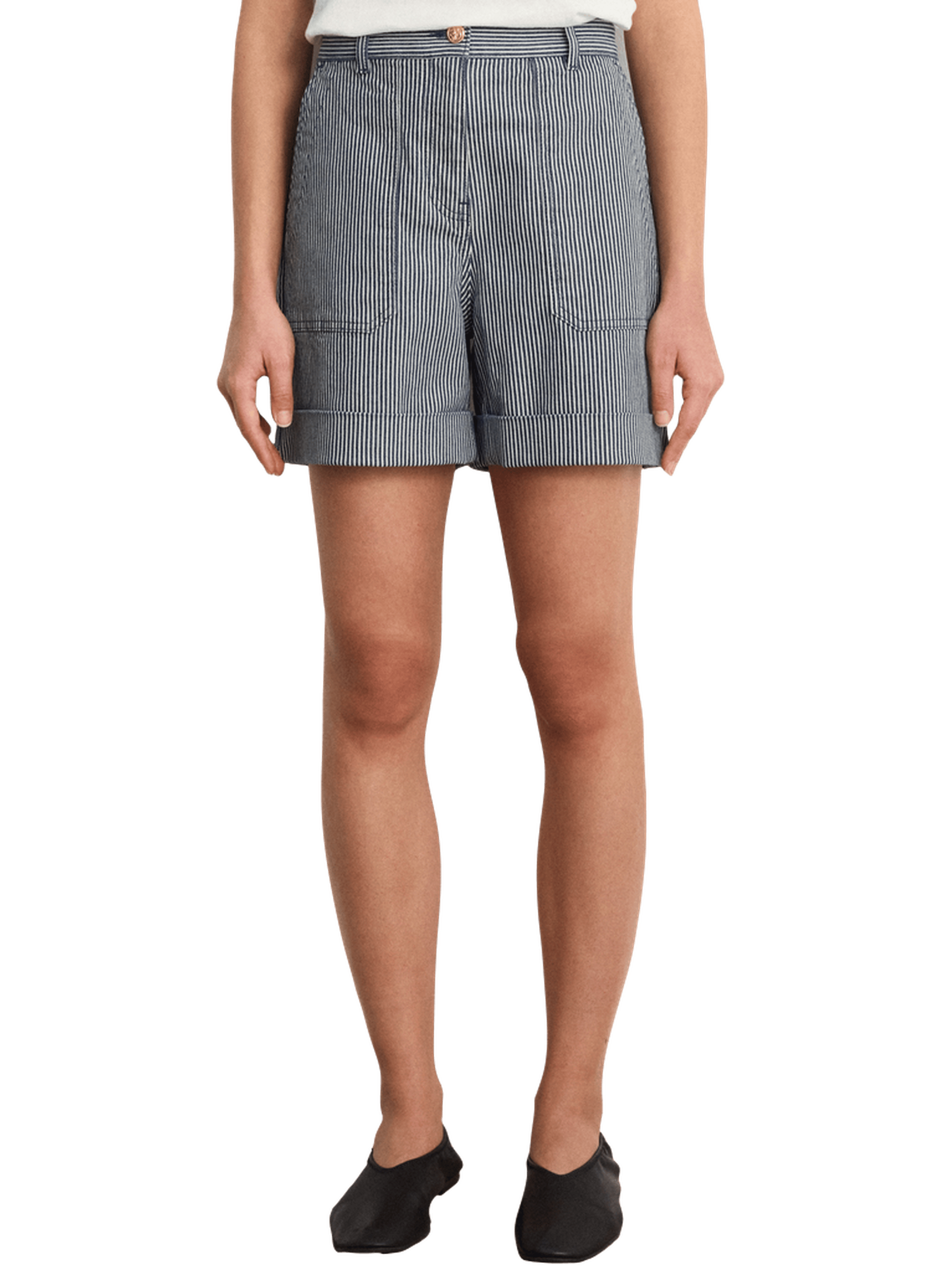 Short en denim à rayures - betina PABLO Bleu