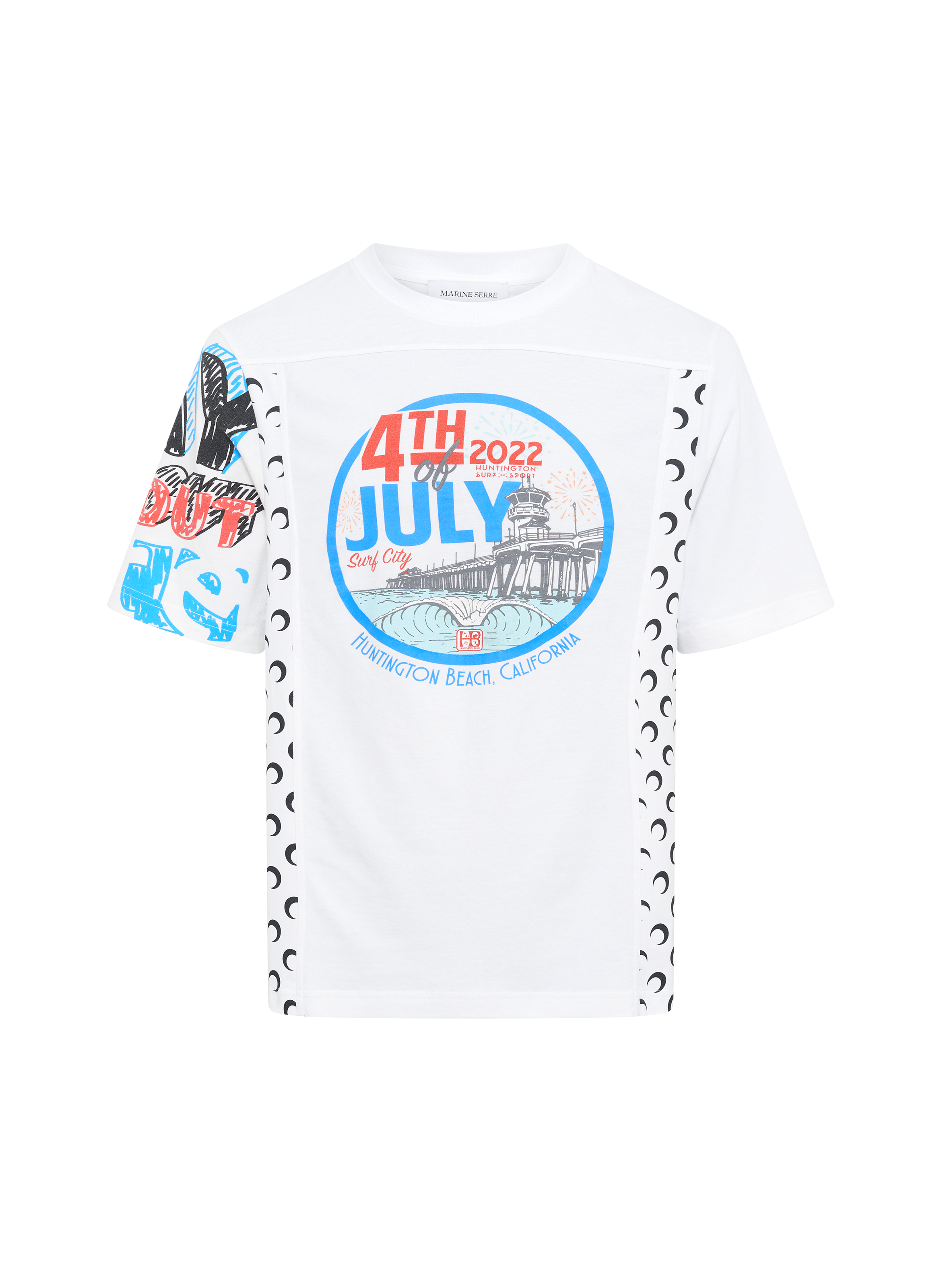 Upcycled graphic t-shirts regular fit t-shirt MARINE SERRE White