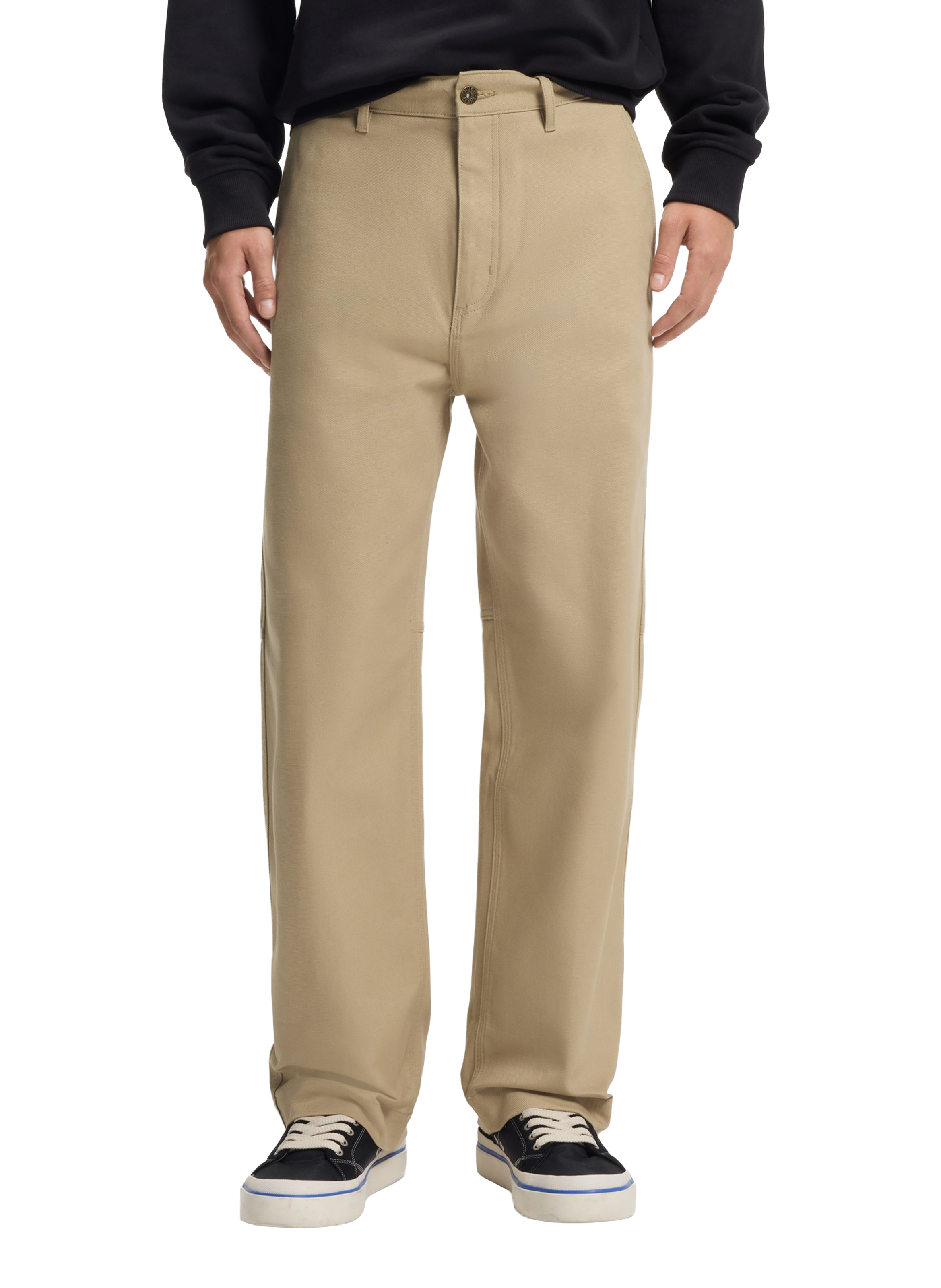 Pantalon droit en coton mélangé HUGO BLUE Beige
