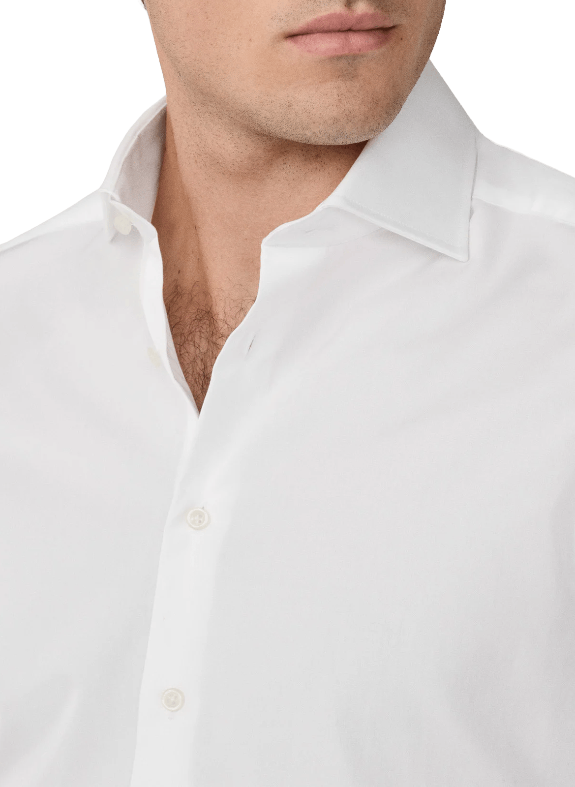 Solid classic collar cotton shirt HACKETT White