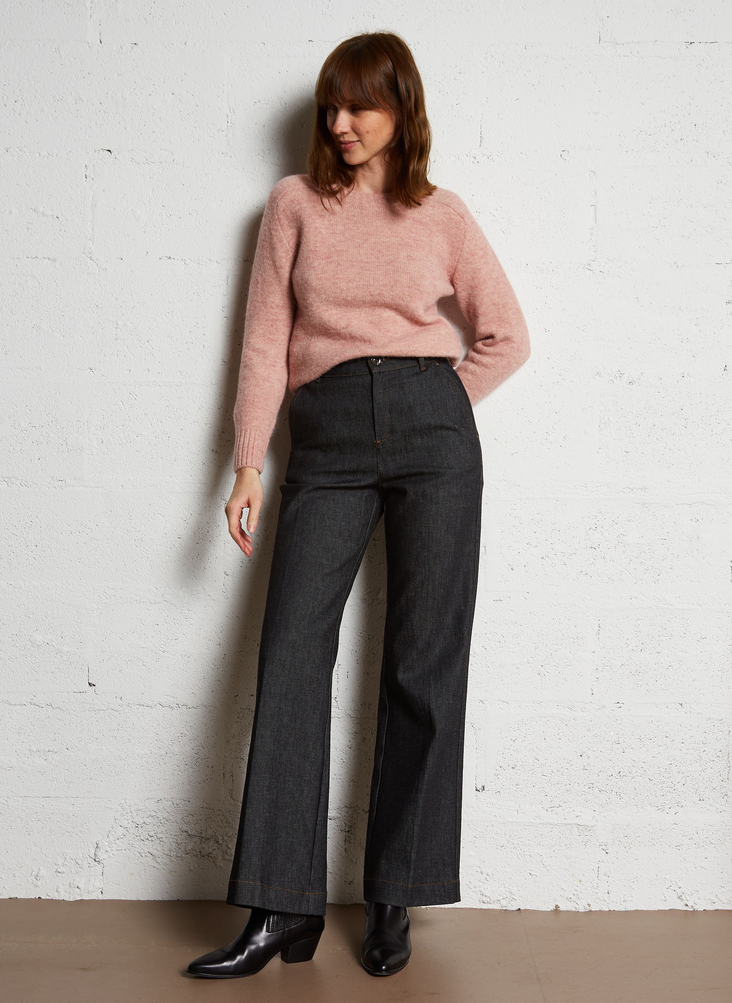 Jean large en coton california SOEUR Noir