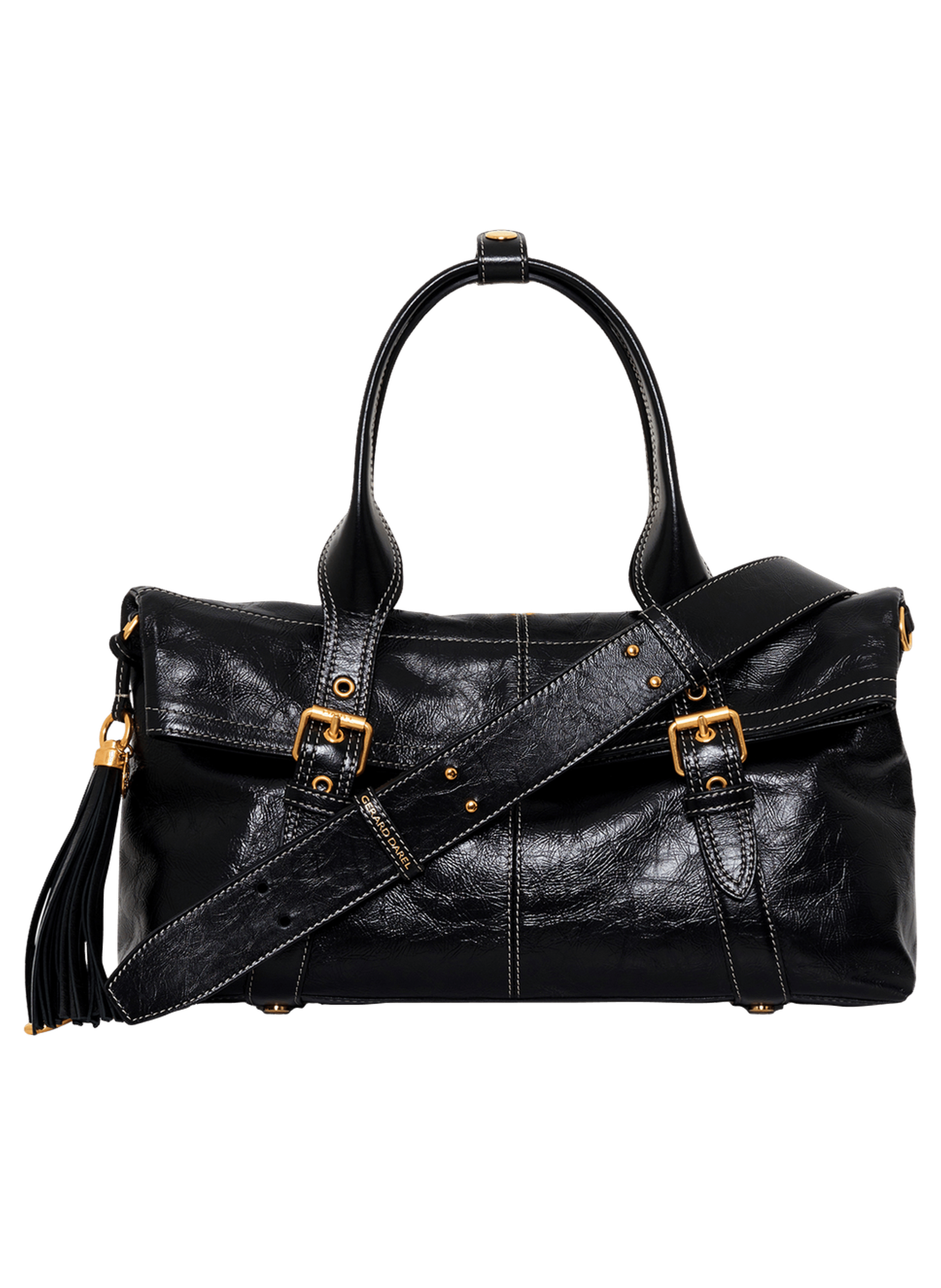 Sac en cuir effet froissé - monica GERARD DAREL Noir