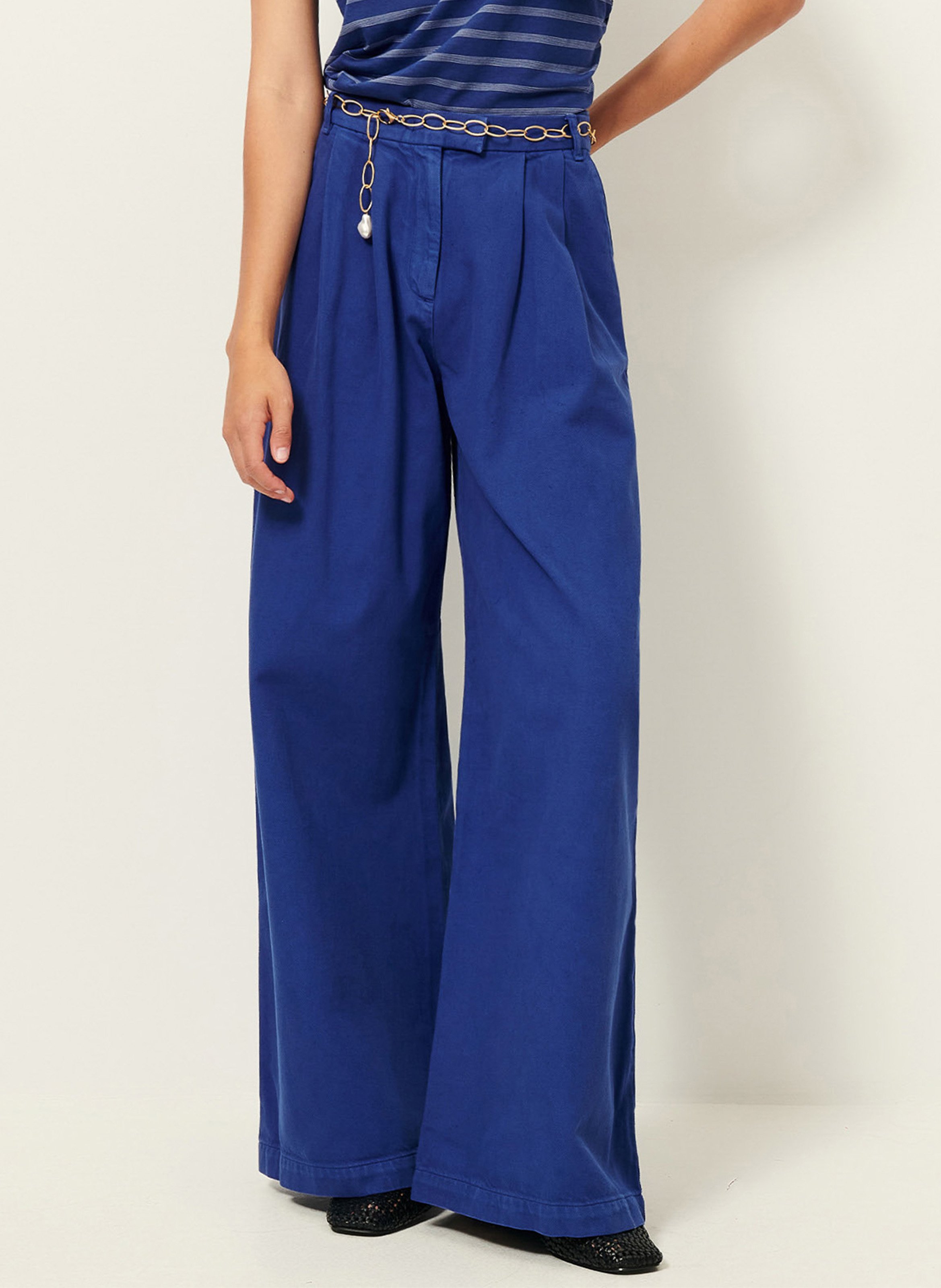 Pantalon large en coton tamayo SESSUN Bleu