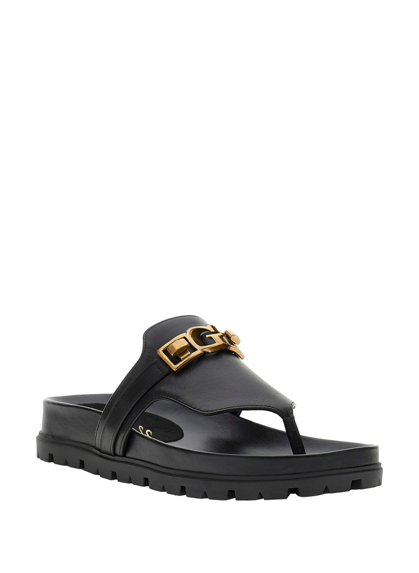 Flat sandals with logo GUESS Black