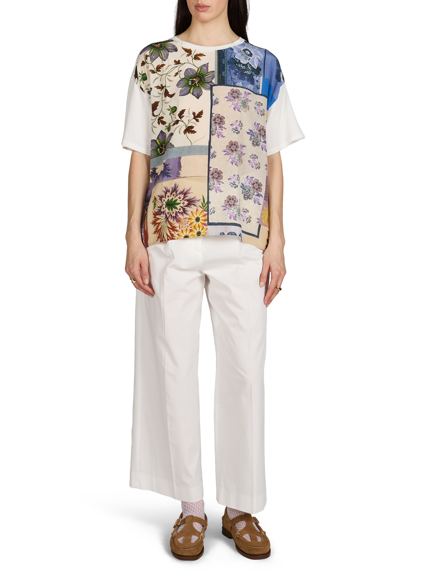 Pantaloni a gamba larga a pince unito MAX MARA WEEK END Bianco