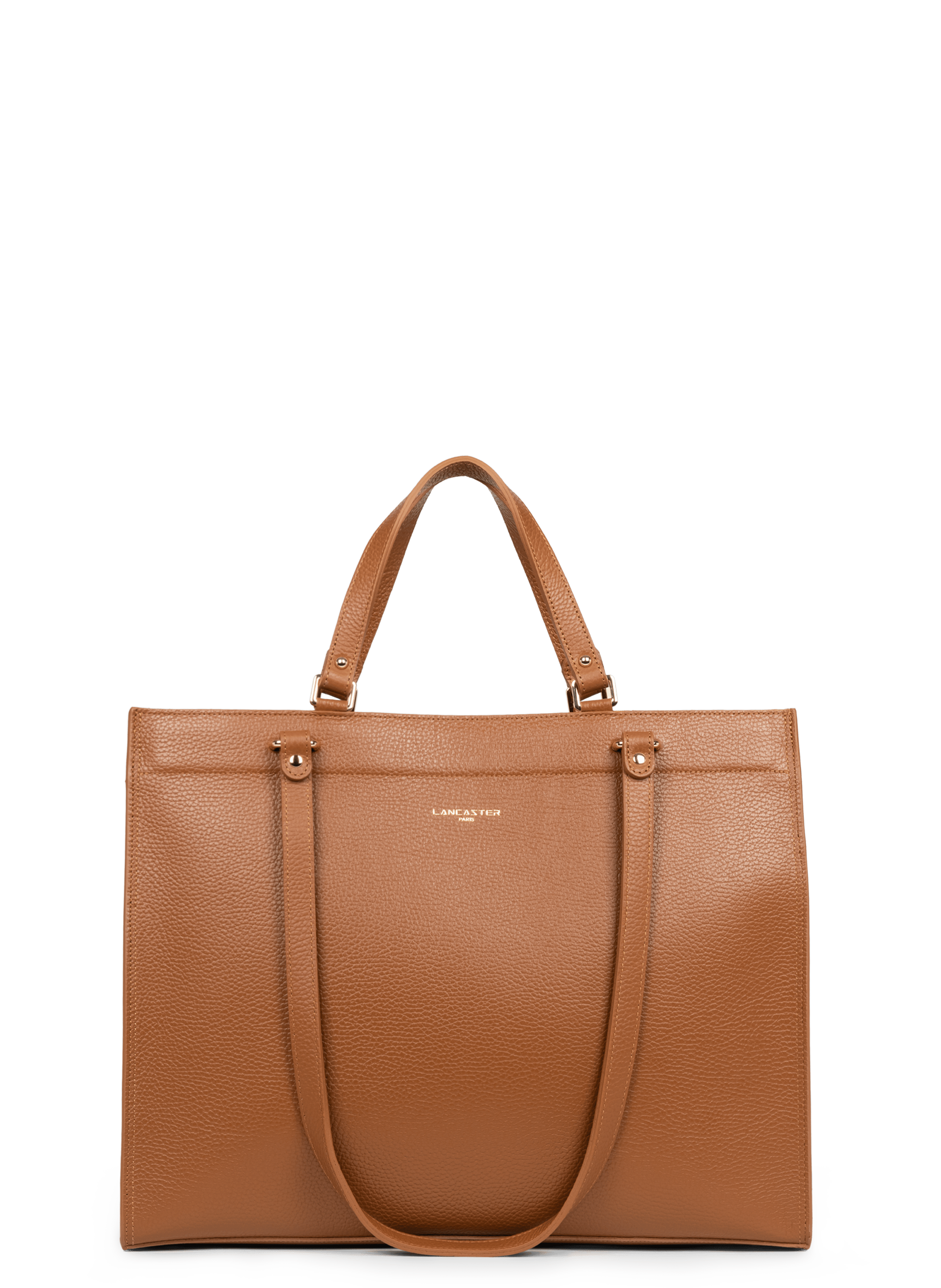 Très grand sac cabas épaule - foulonné double daily LANCASTER Marron