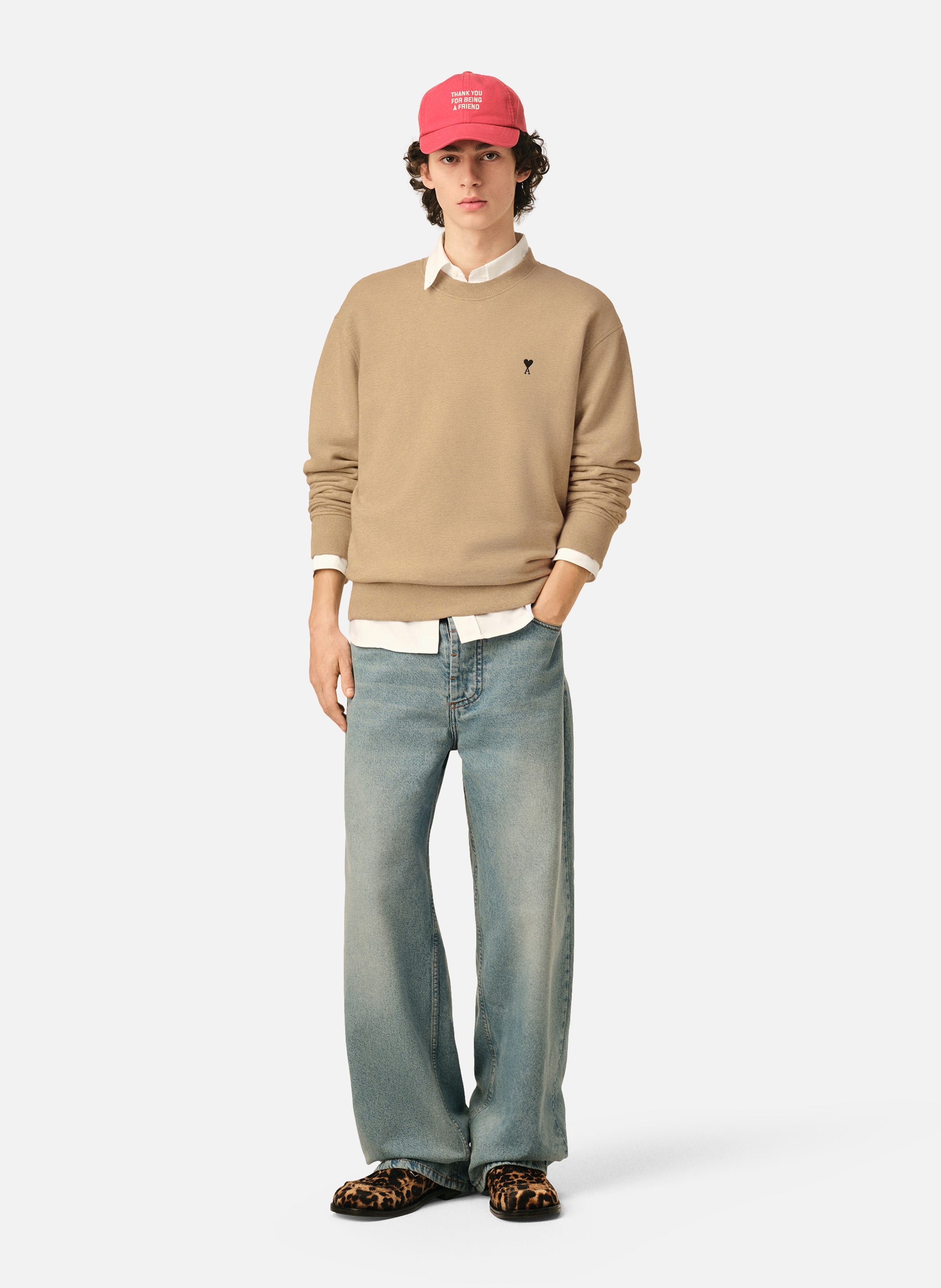 Sweatshirt en coton ami de coeur AMI PARIS Beige
