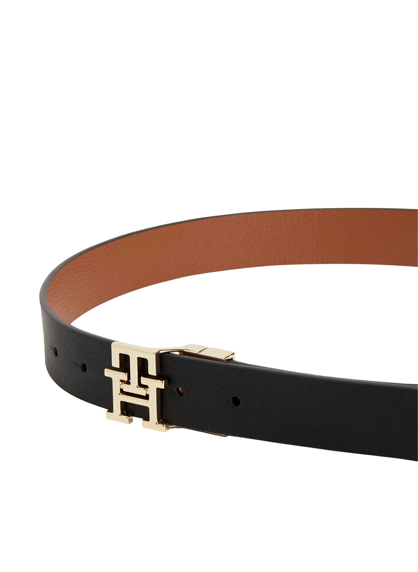 Ceinture reversible à boucle dorée en cuir TOMMY HILFIGER Noir