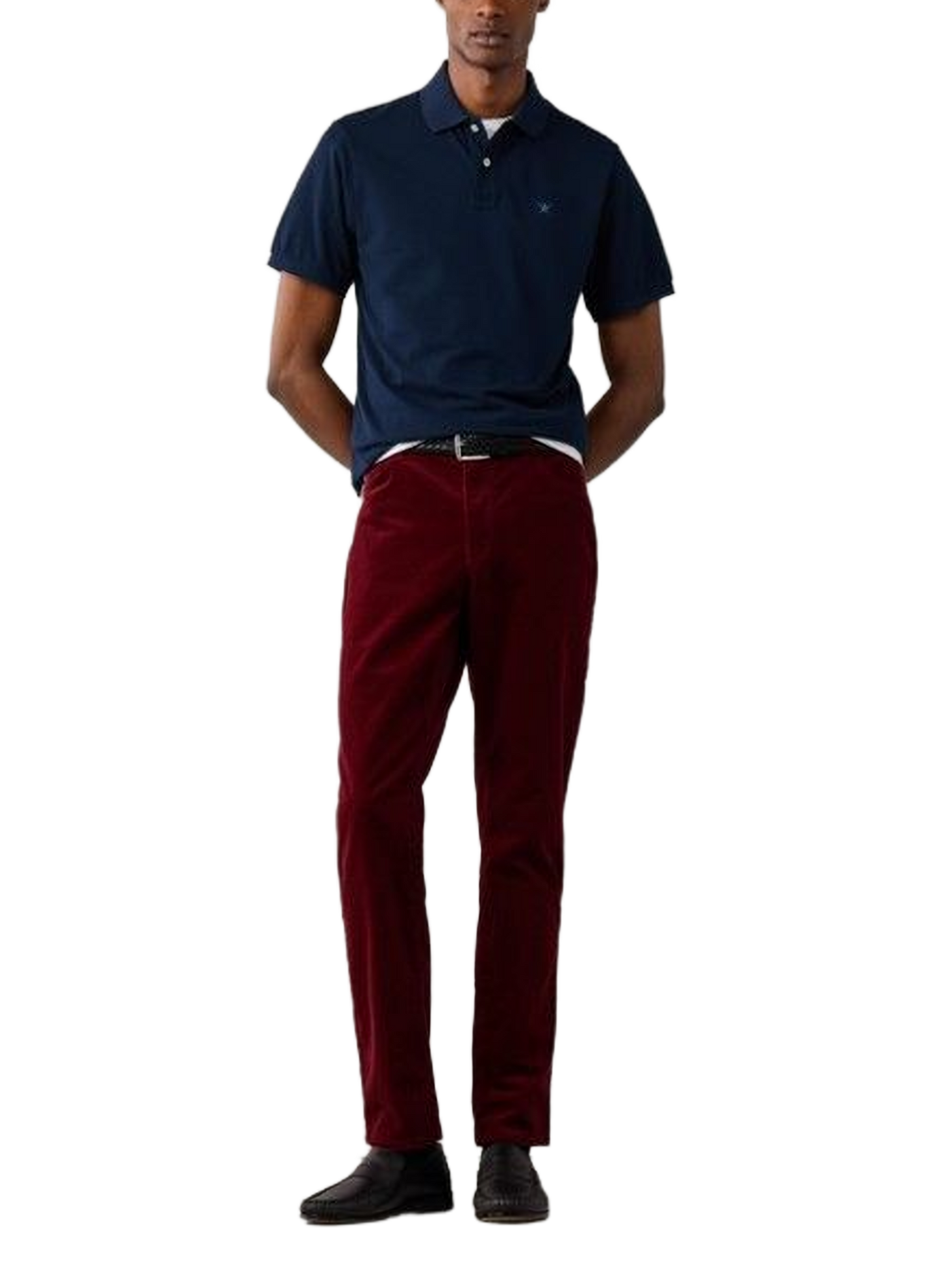 Polo droit à logo brodé en coton HACKETT Bleu