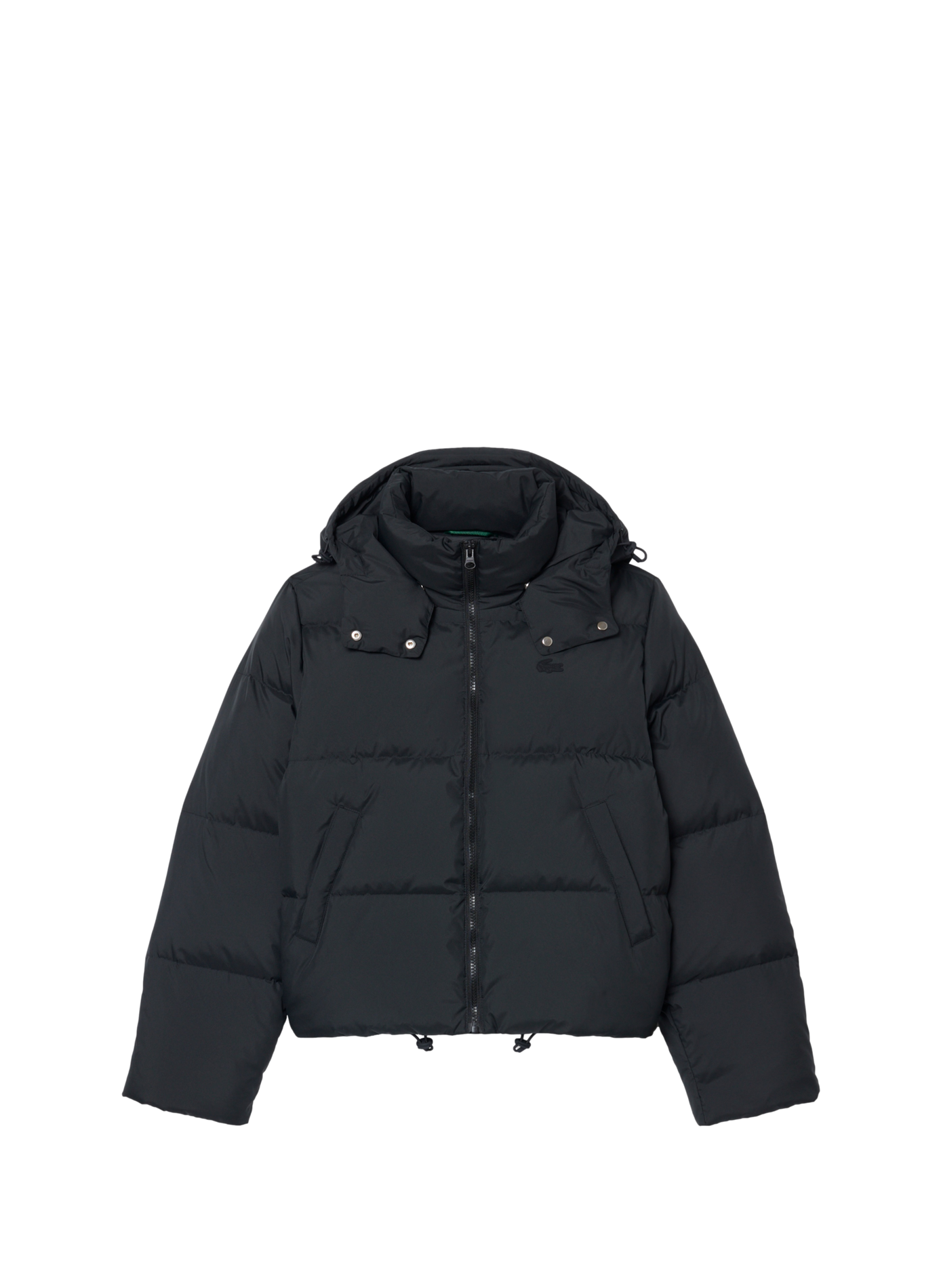 Doudoune ample à capuche unie LACOSTE Noir